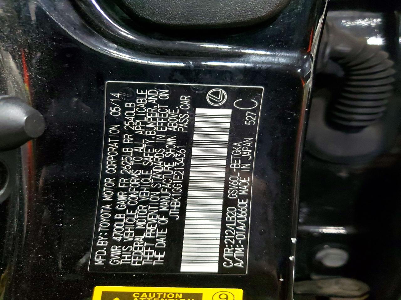 2014 Lexus Es 350 Black vin: JTHBK1GG1E2134361