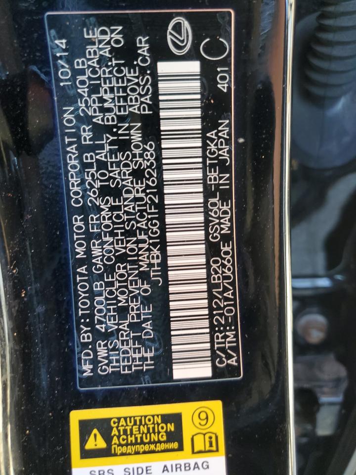 2015 Lexus Es 350 Black vin: JTHBK1GG1F2162386