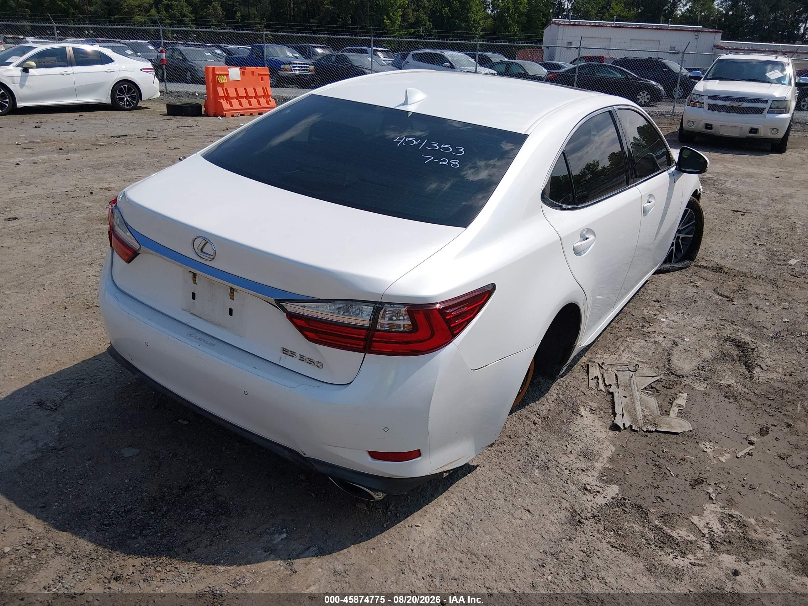 2016 Lexus Es 350   White vin: JTHBK1GG1G2243244