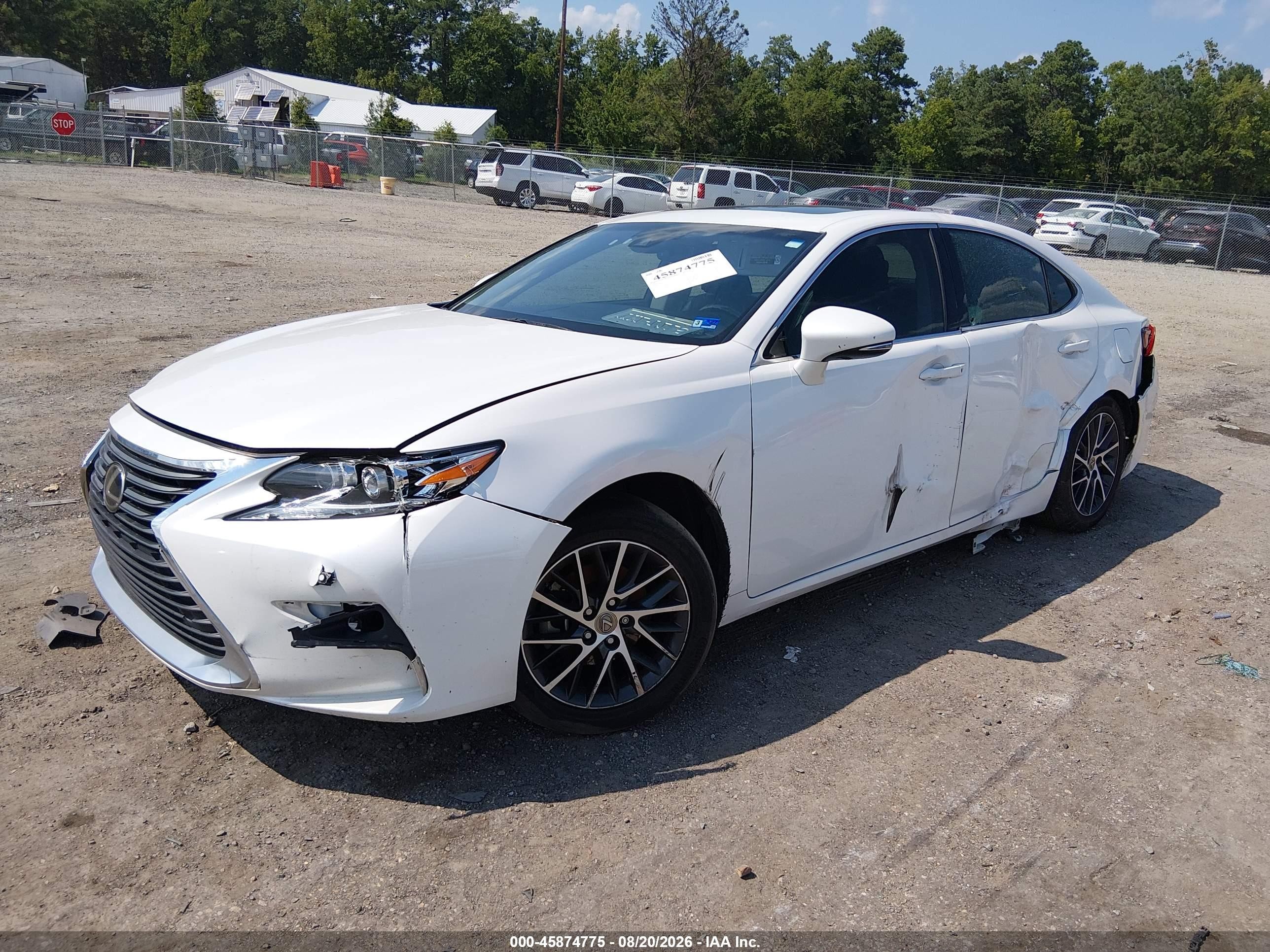 2016 Lexus Es 350   White vin: JTHBK1GG1G2243244