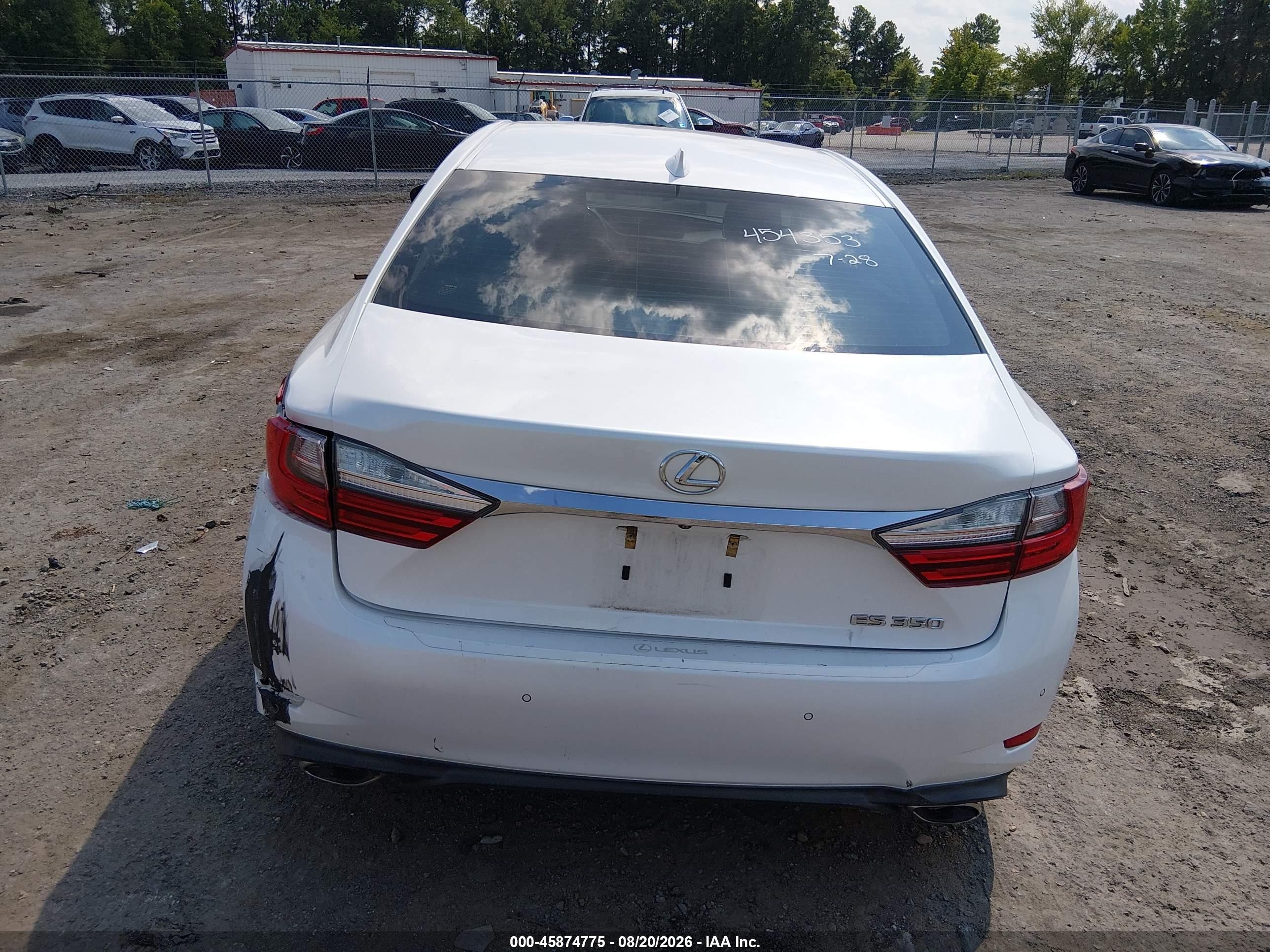 2016 Lexus Es 350   White vin: JTHBK1GG1G2243244