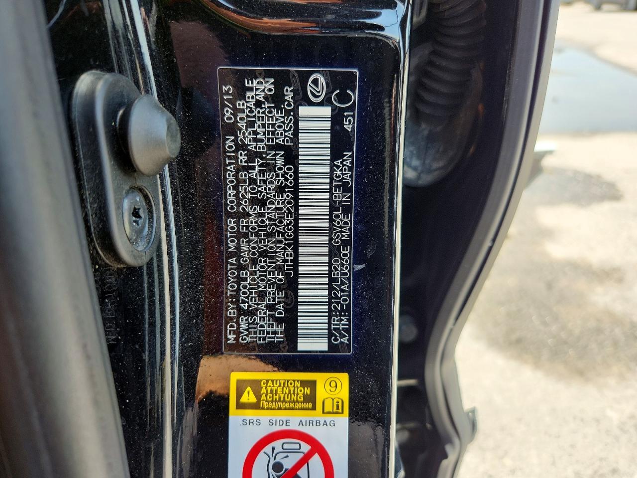 2014 Lexus Es 350 Black vin: JTHBK1GG3E2091660