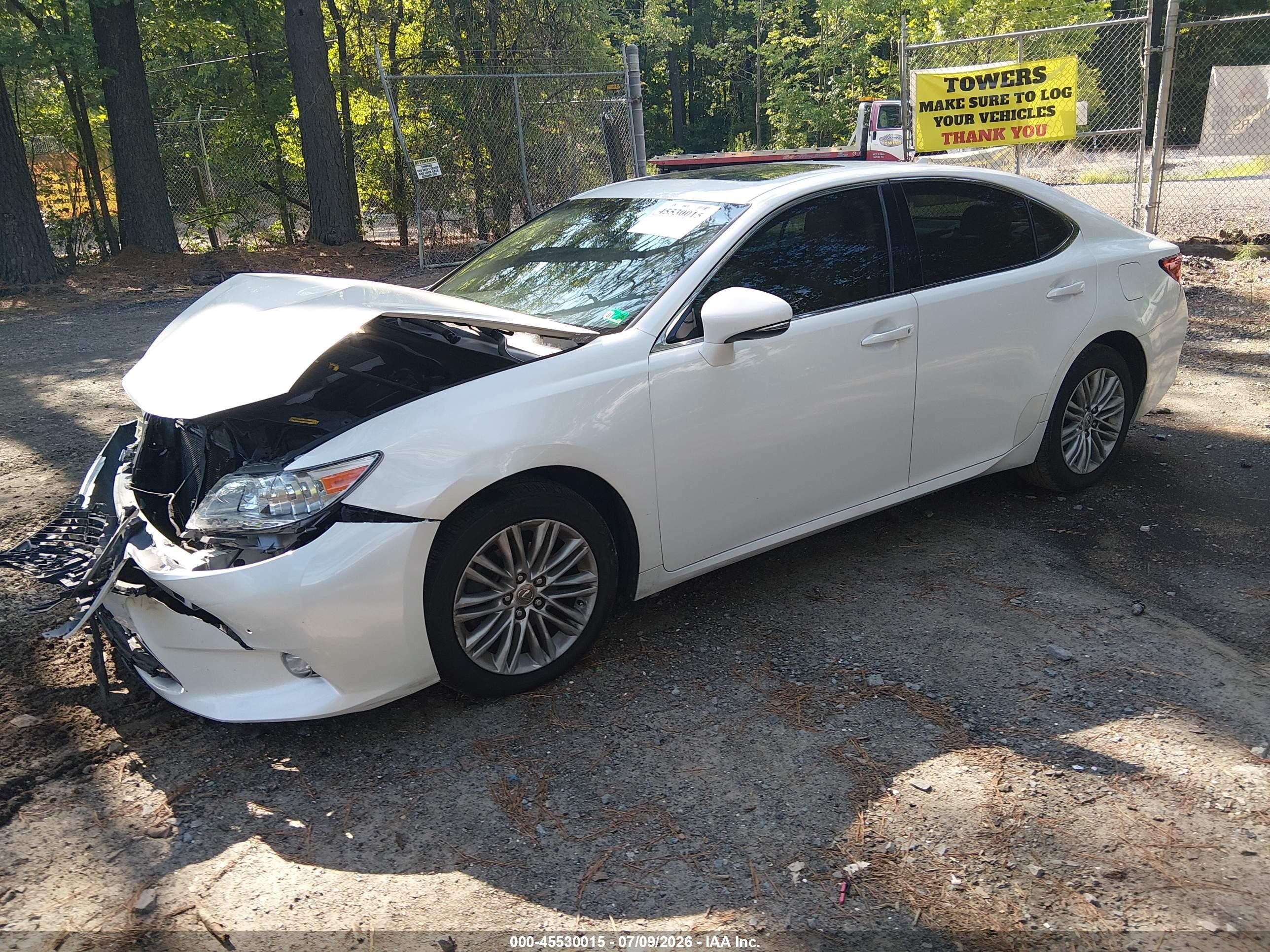 2014 Lexus Es 350   White vin: JTHBK1GG3E2109932