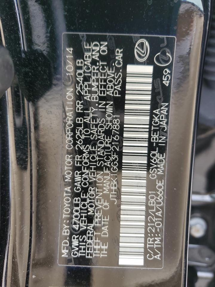 2015 Lexus Es 350 Black vin: JTHBK1GG3F2167881