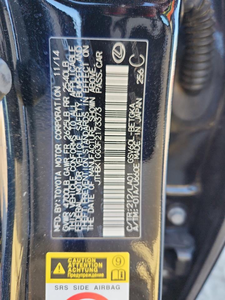 2015 Lexus Es 350 Black vin: JTHBK1GG3F2173373