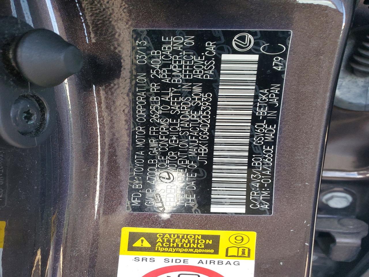 2013 Lexus Es 350 Black vin: JTHBK1GG4D2053935