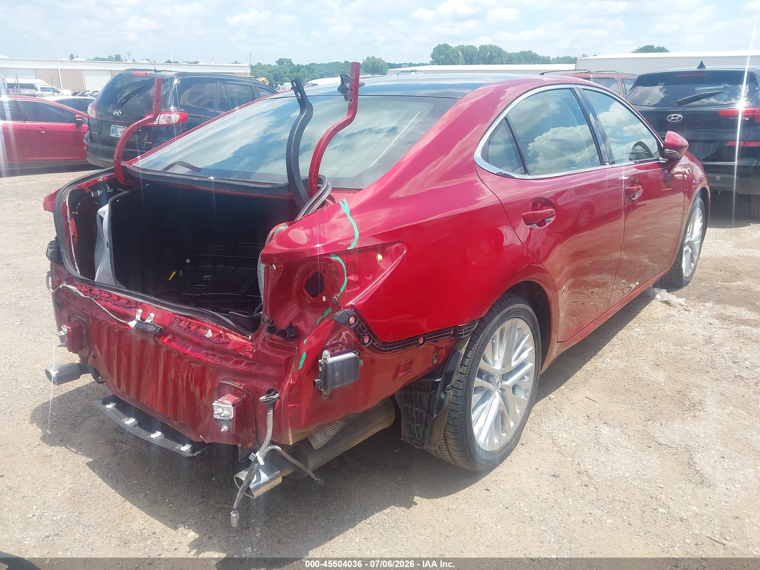 2013 Lexus Es 350   Red vin: JTHBK1GG4D2075143