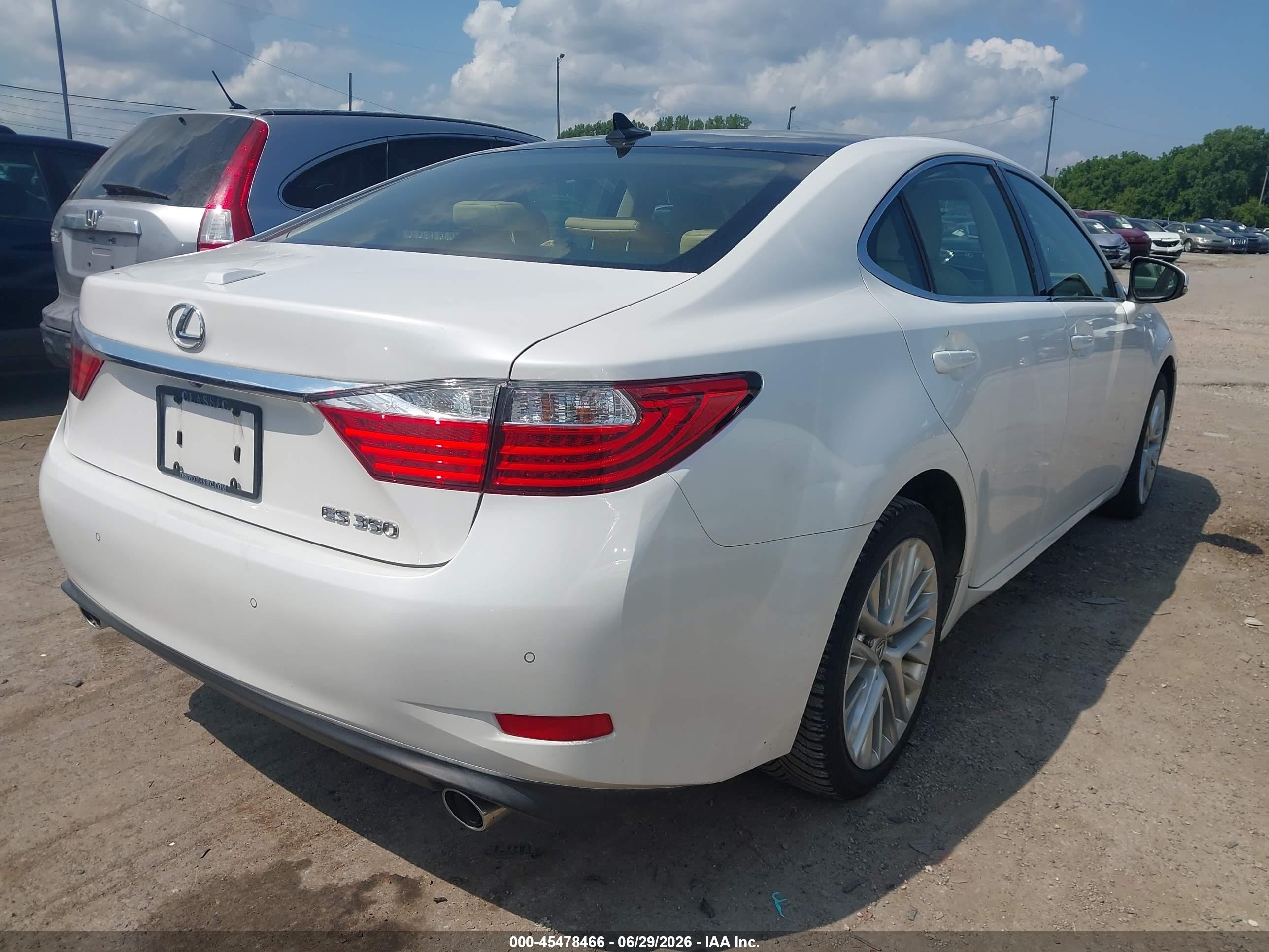 2014 Lexus Es 350   White vin: JTHBK1GG4E2119675