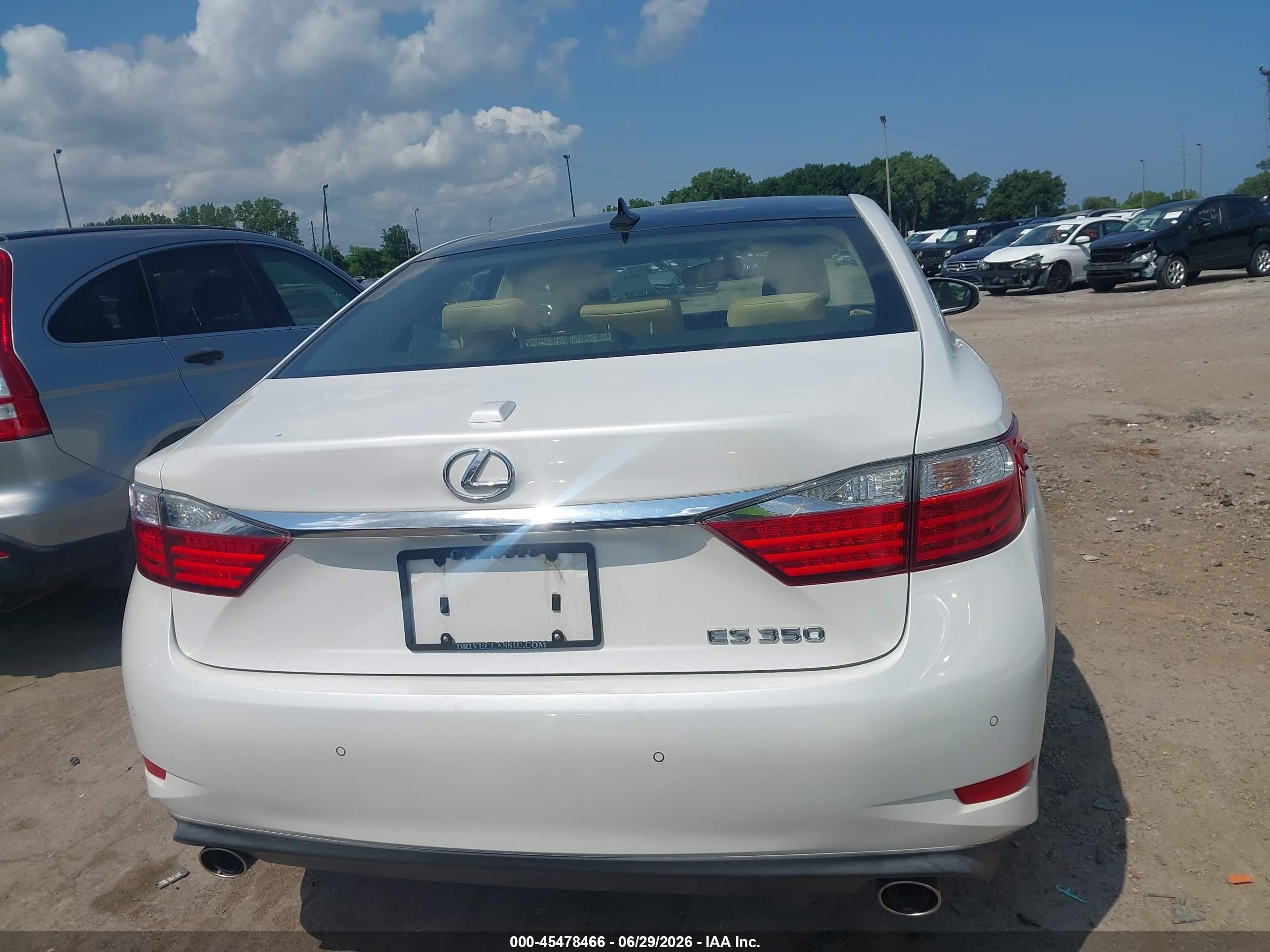 2014 Lexus Es 350   White vin: JTHBK1GG4E2119675