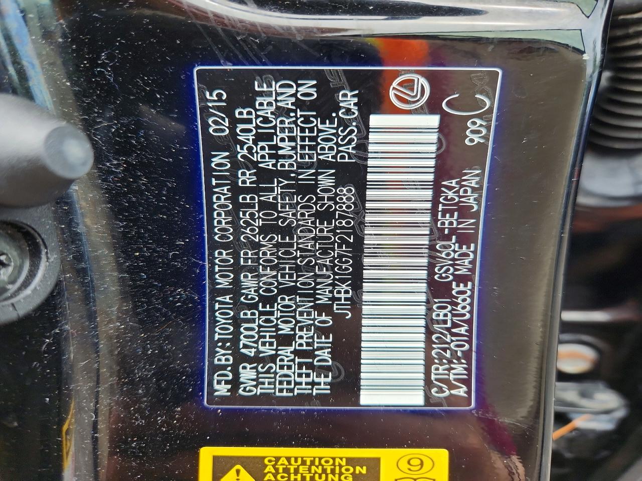 2015 Lexus Es 350 Black vin: JTHBK1GG7F2187888