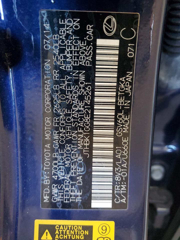 2014 Lexus Es 350 Blue vin: JTHBK1GG8E2145261