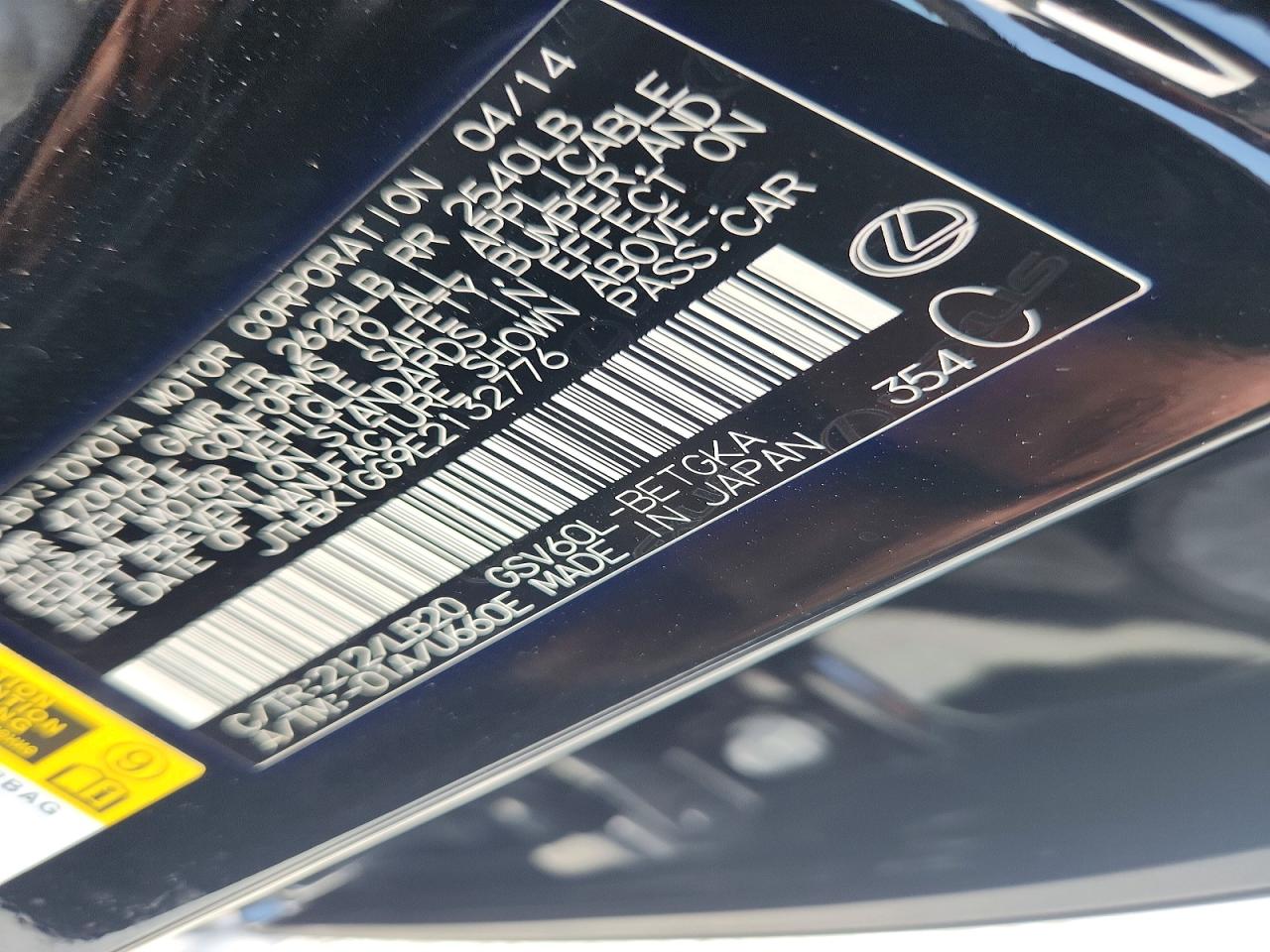 2014 Lexus Es 350 Черный vin: JTHBK1GG9E2132776