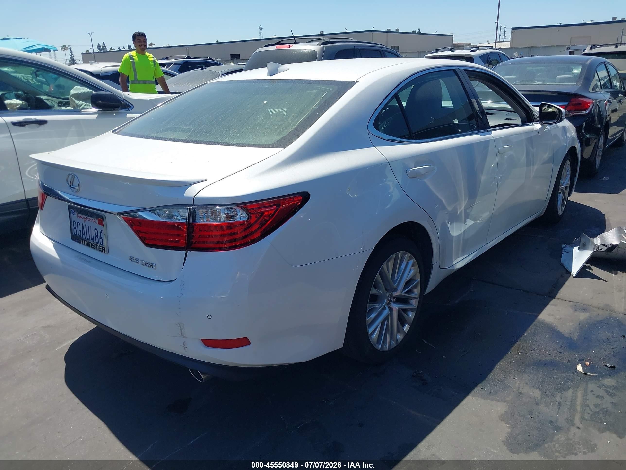 2015 Lexus Es 350 White vin: JTHBK1GG9F2164208