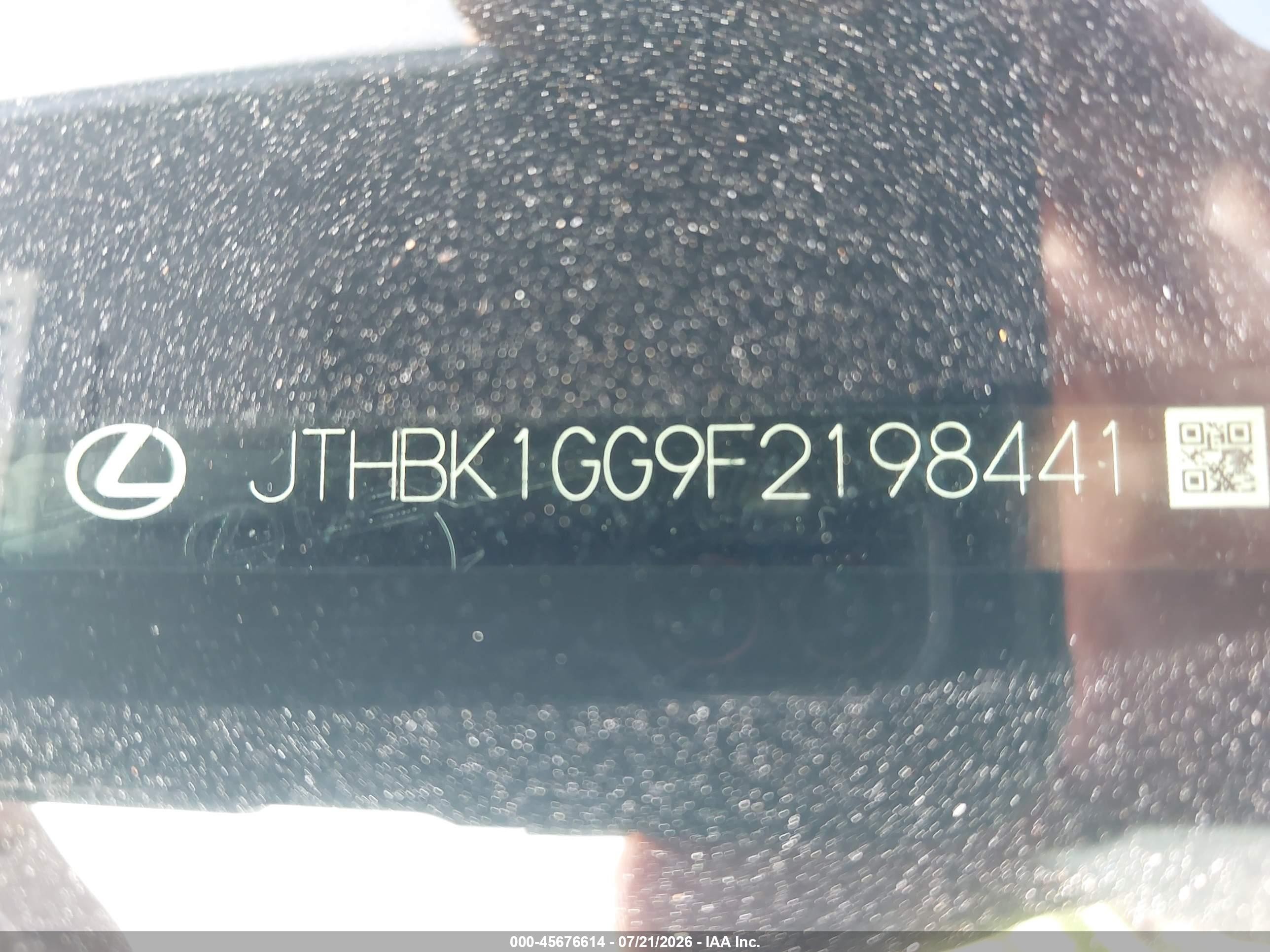 2015 Lexus Es 350   Black vin: JTHBK1GG9F2198441