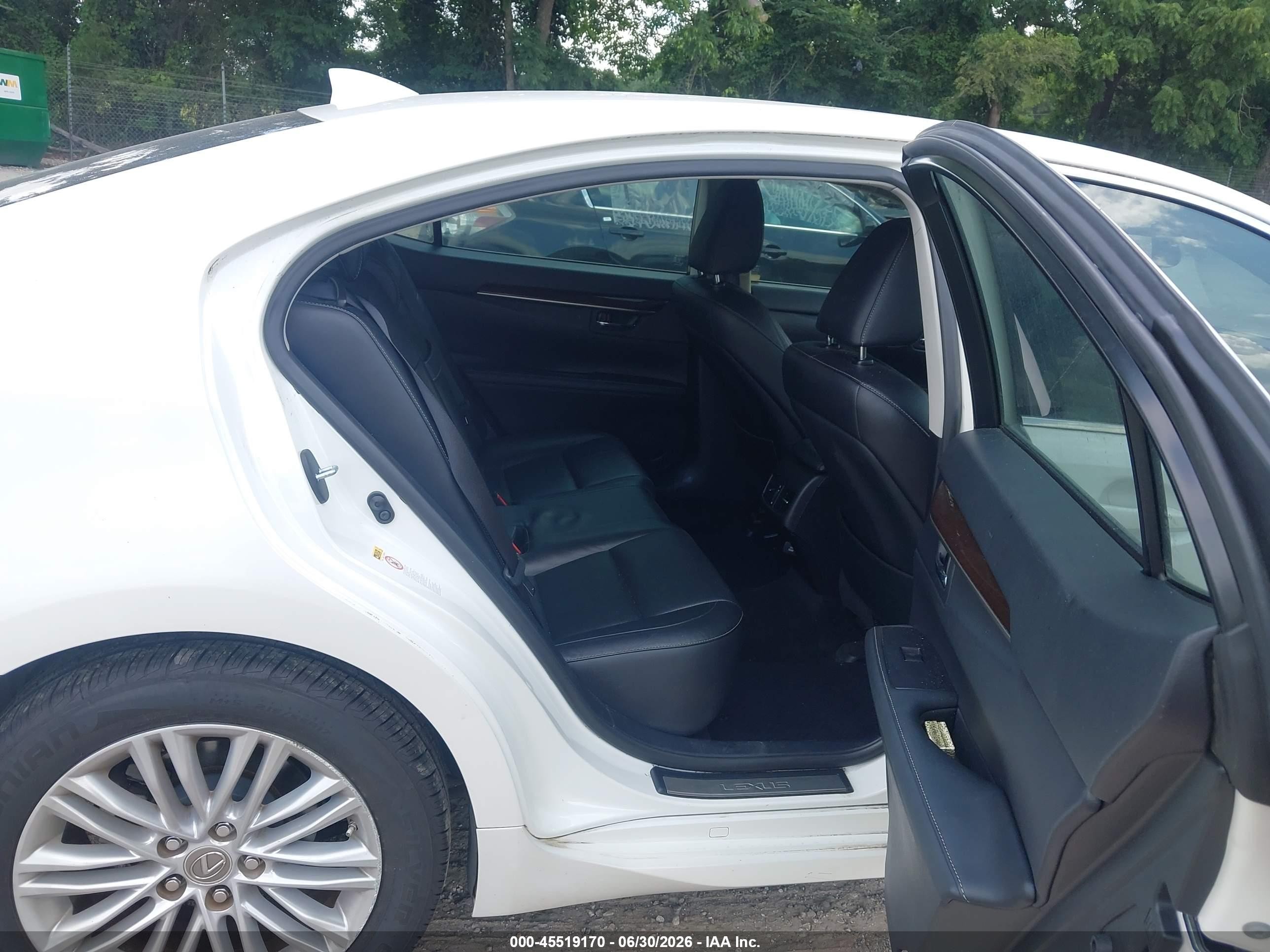 2015 Lexus Es 350   White vin: JTHBK1GGXF2203663