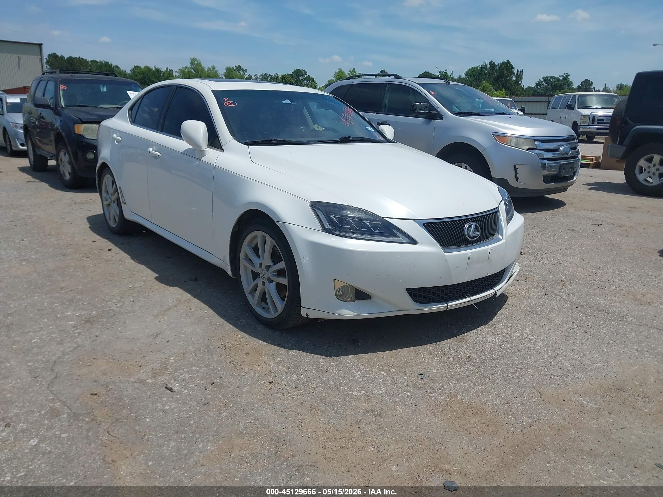 2007 Lexus Is 250   White vin: JTHBK262072049767