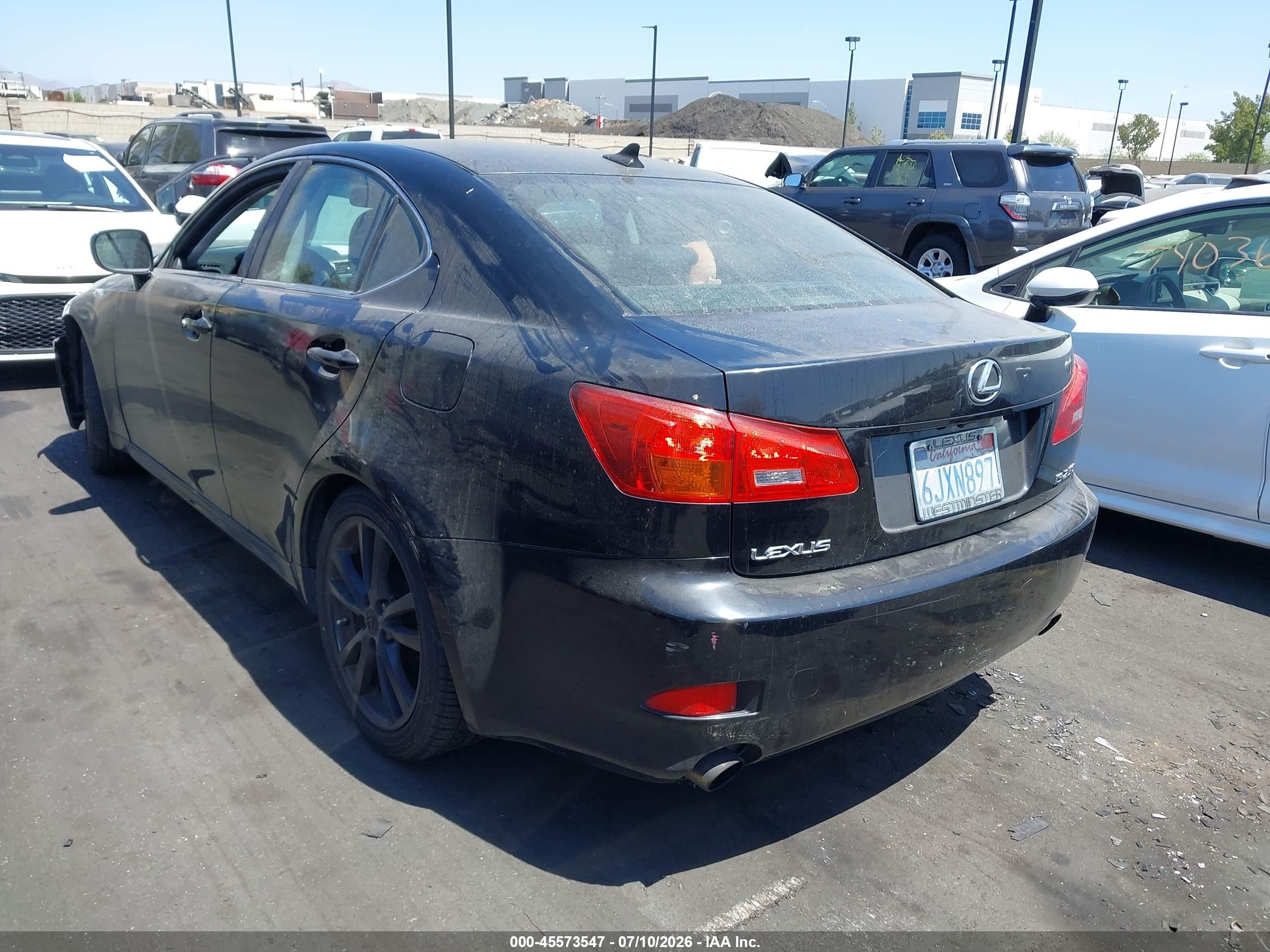 2007 Lexus Is 250   Black vin: JTHBK262075029209