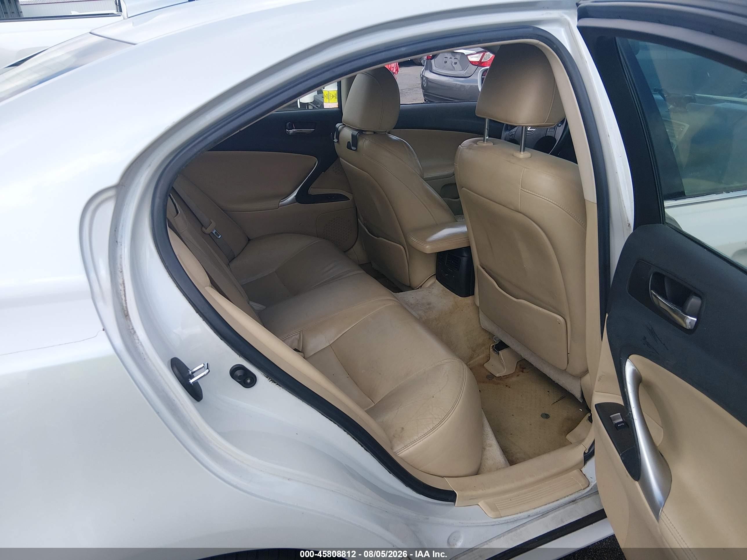 2007 Lexus Is 250   White vin: JTHBK262075040498