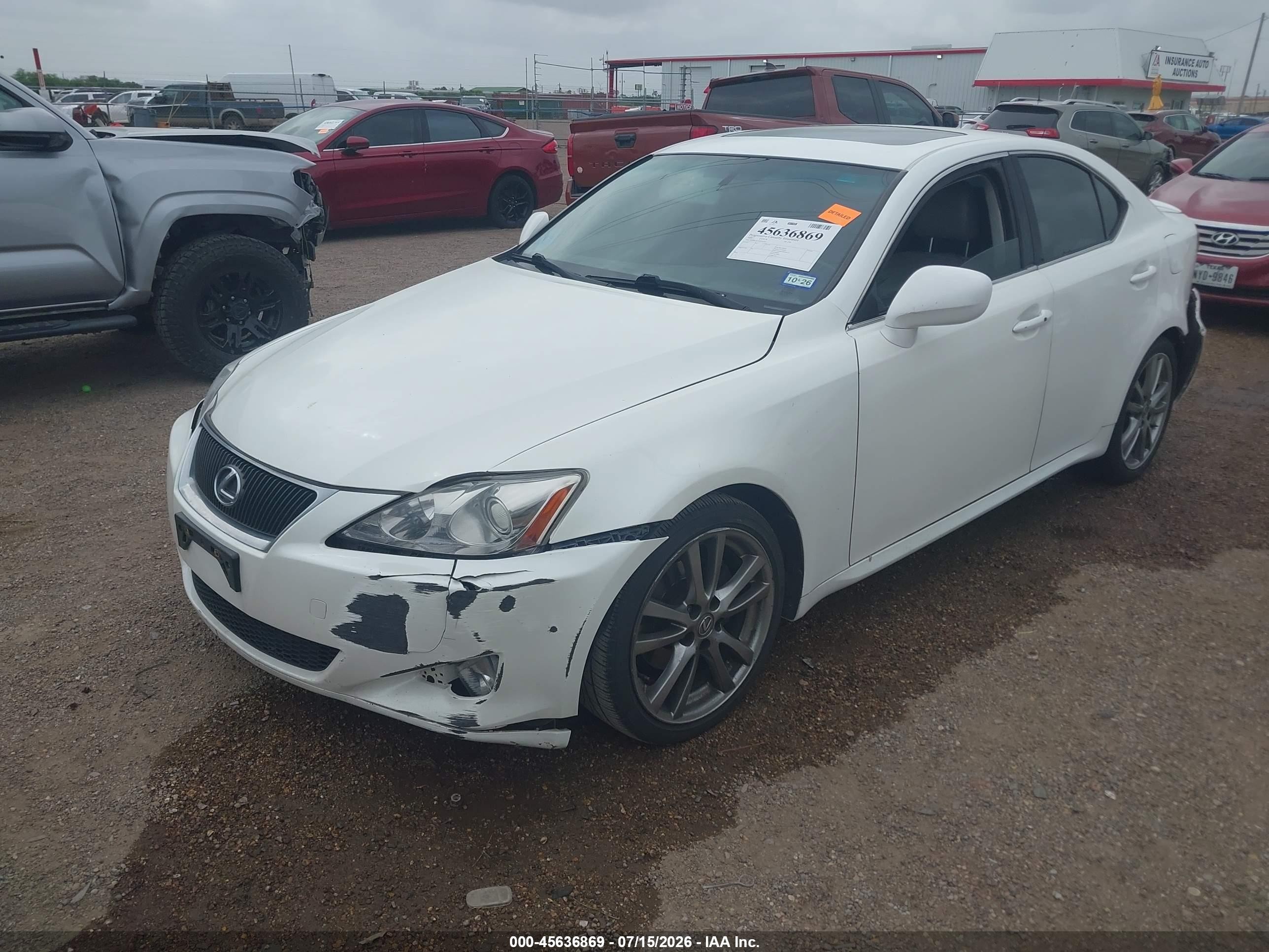 2008 Lexus Is 250   White vin: JTHBK262085076595