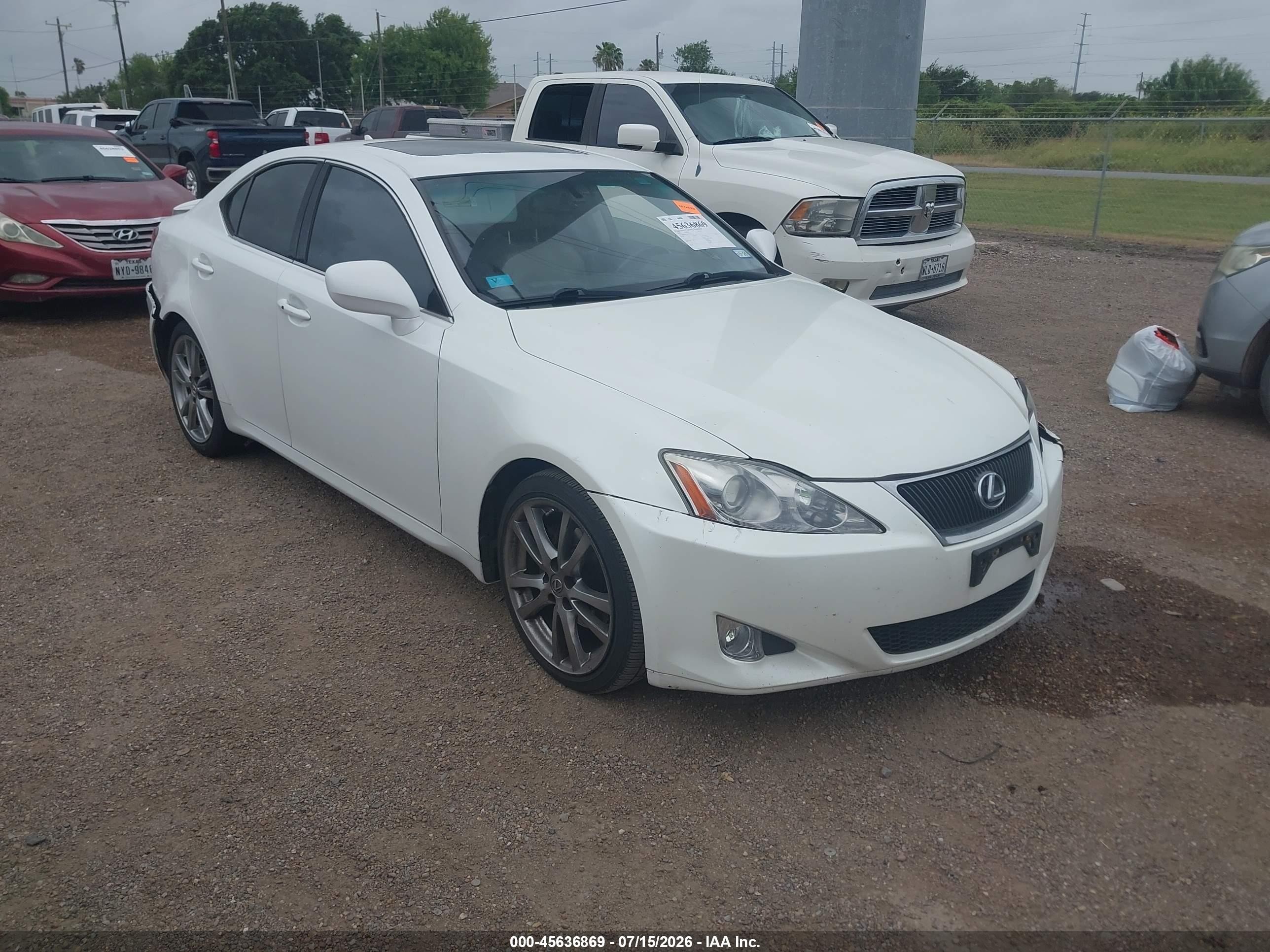 2008 Lexus Is 250   White vin: JTHBK262085076595