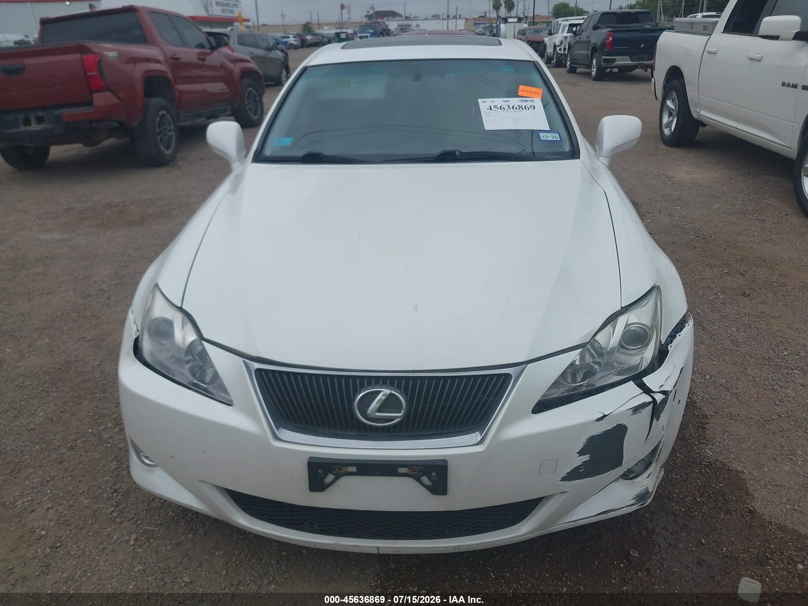 2008 Lexus Is 250   White vin: JTHBK262085076595