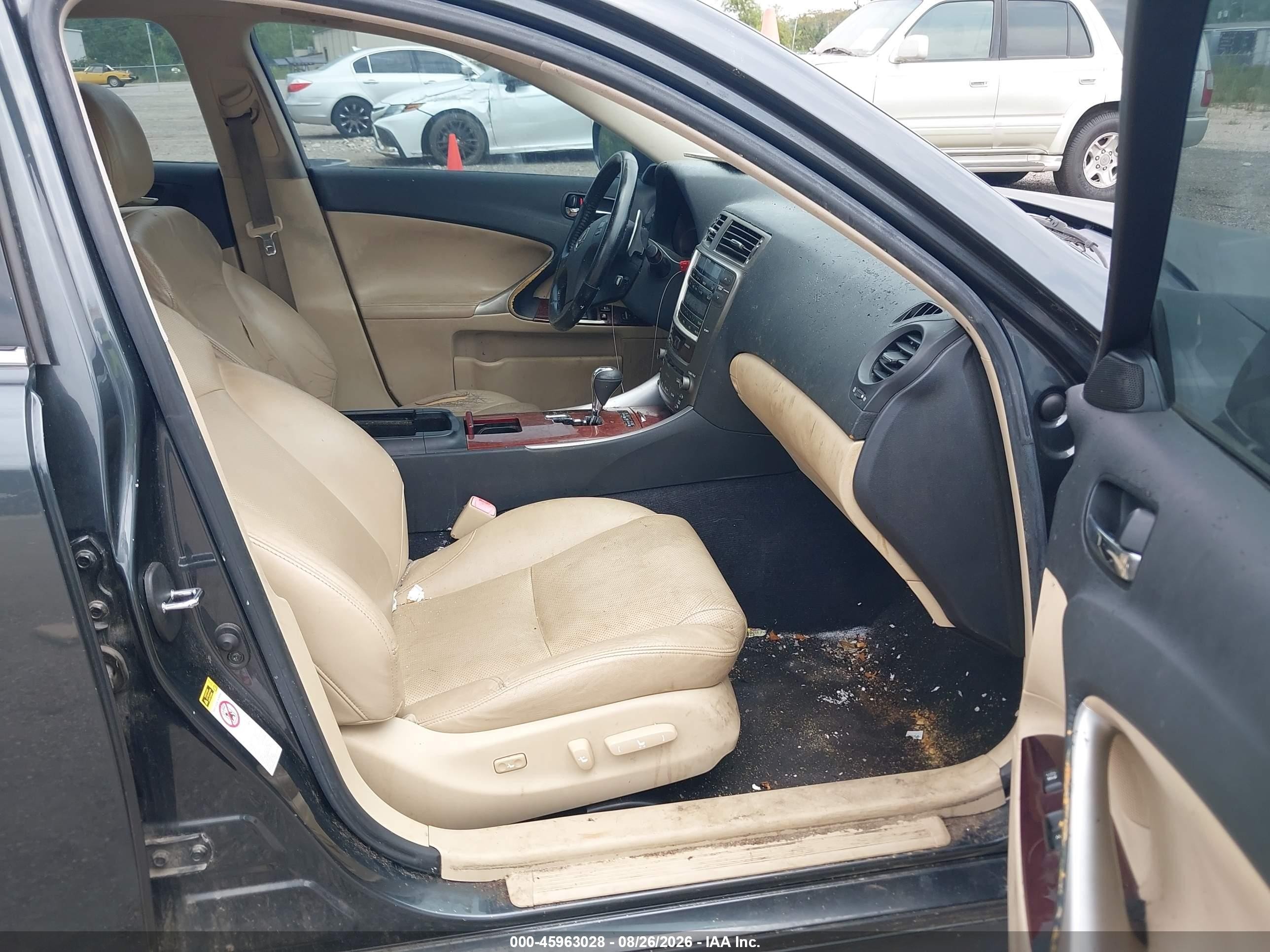 2008 Lexus Is 250 Black vin: JTHBK262085083093