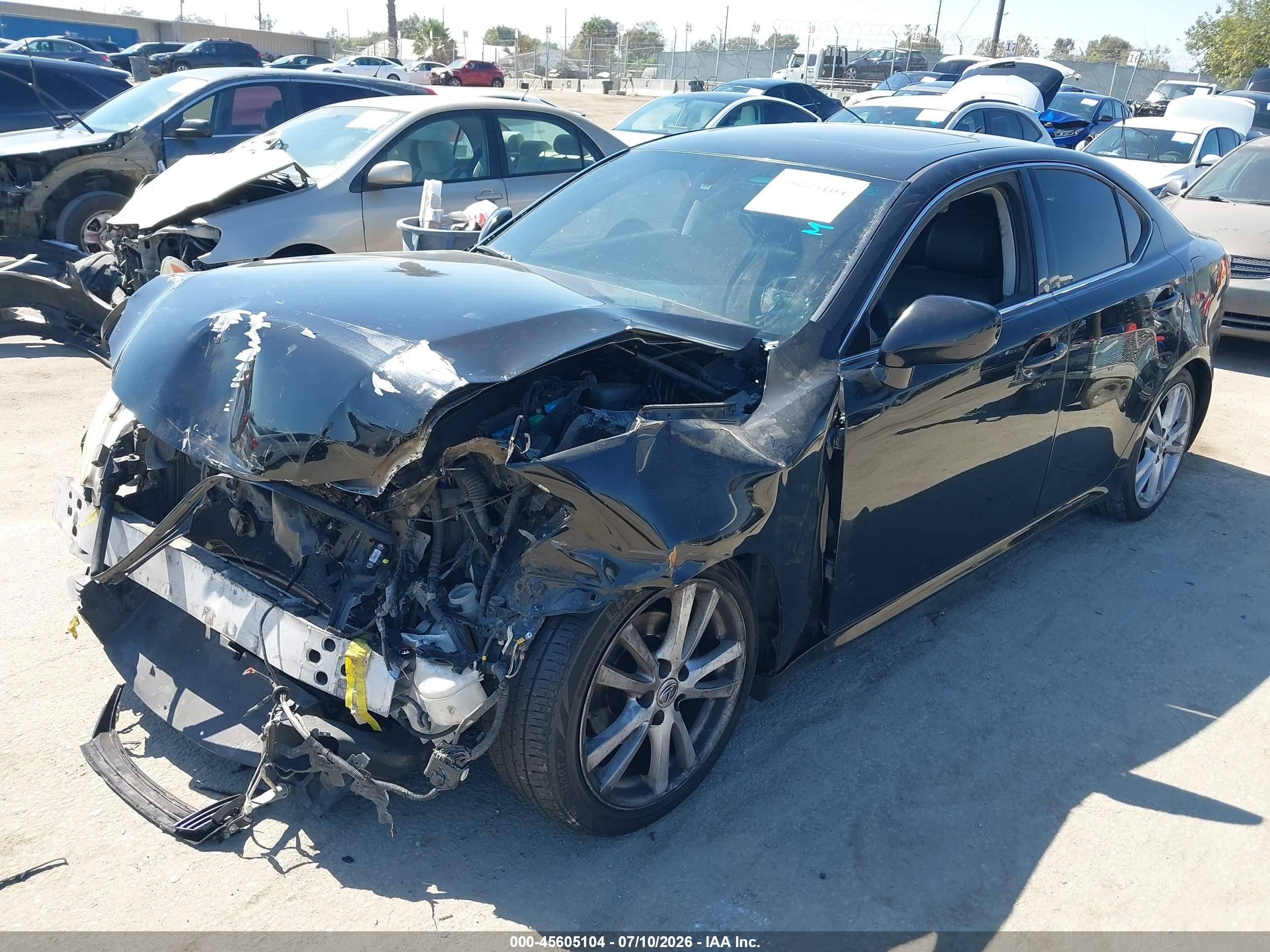 2007 Lexus Is 250   Black vin: JTHBK262172055724