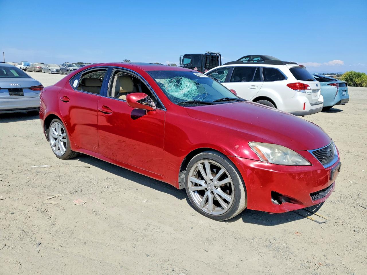 2007 Lexus Is 250 Base Red vin: JTHBK262175044589