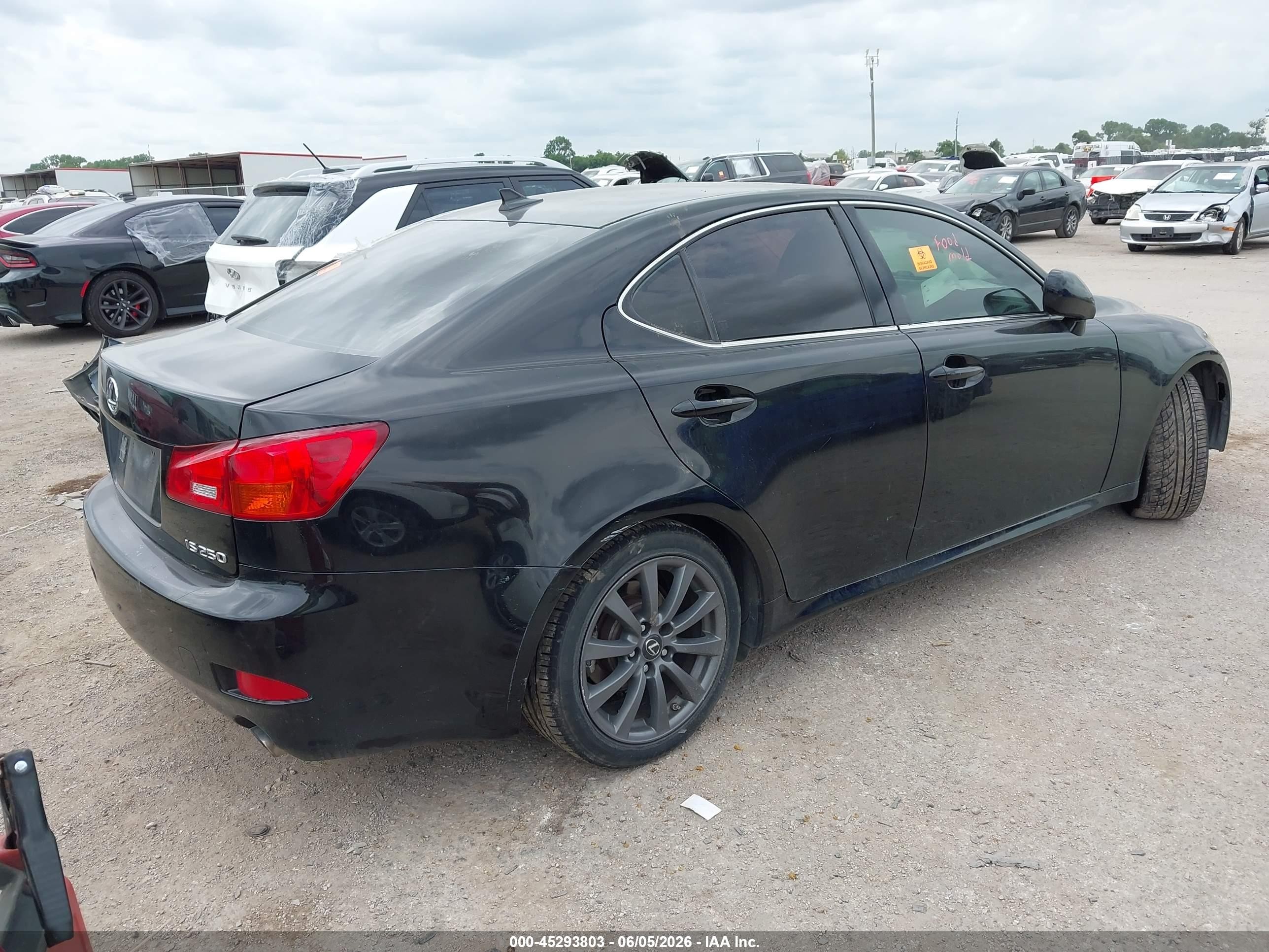 2008 Lexus Is 250 Black vin: JTHBK262185079375