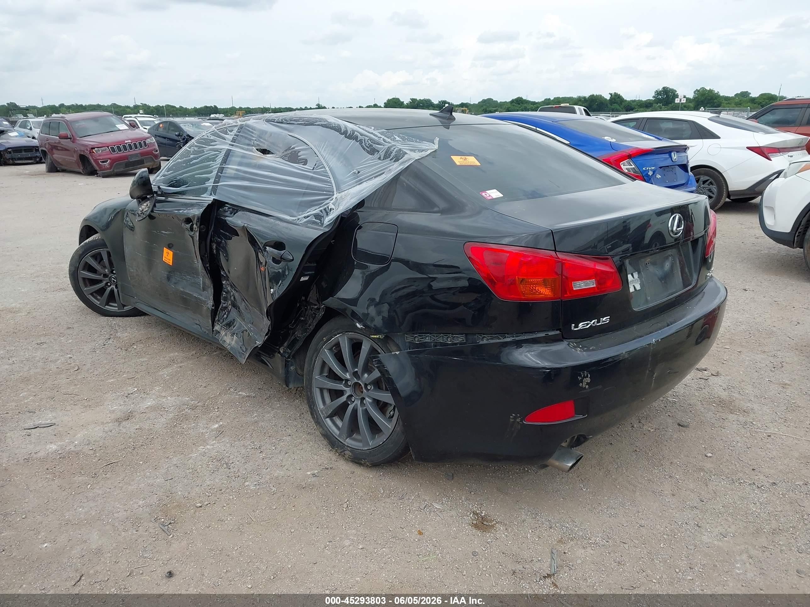 2008 Lexus Is 250 Black vin: JTHBK262185079375