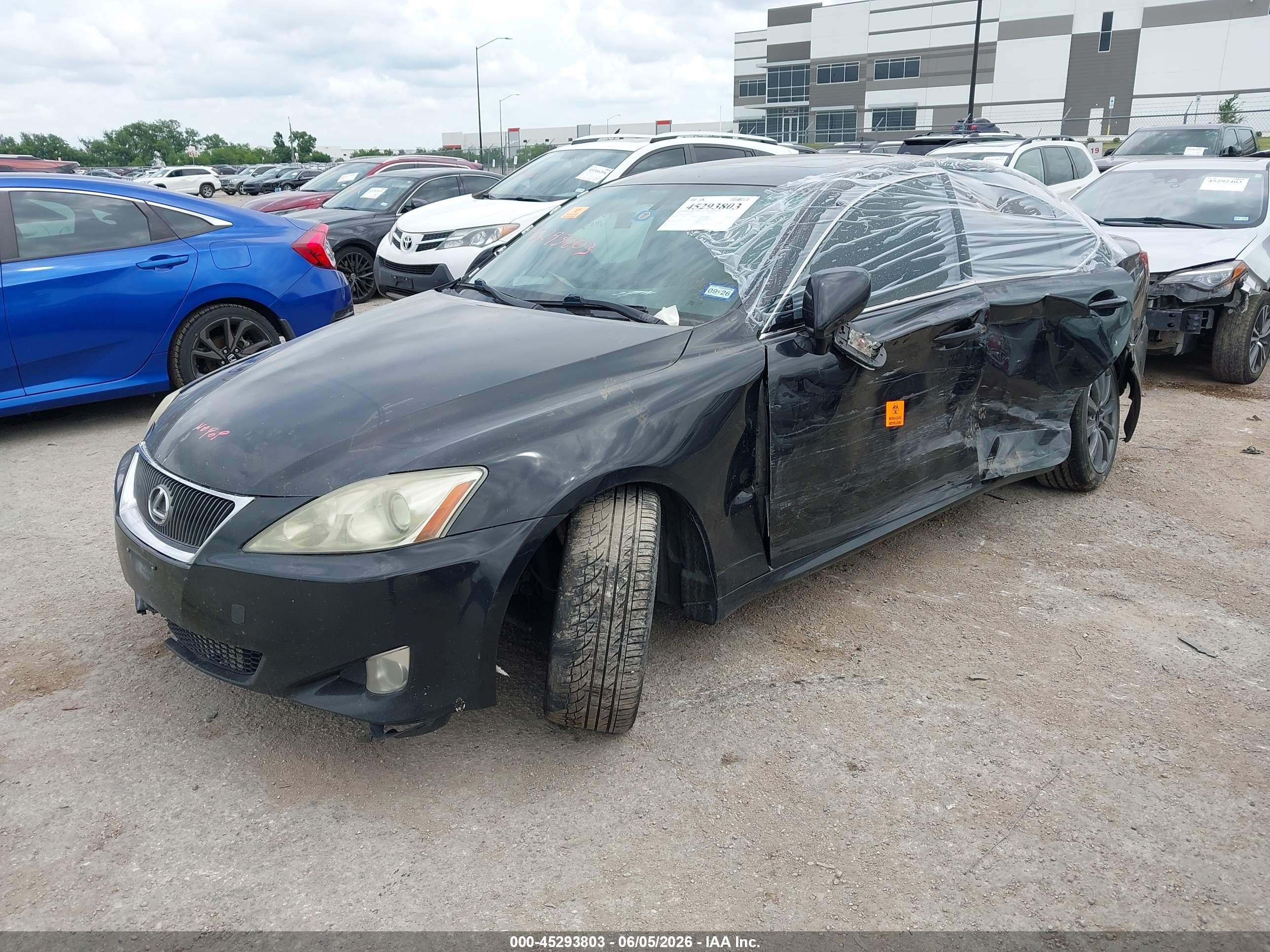 2008 Lexus Is 250 Black vin: JTHBK262185079375