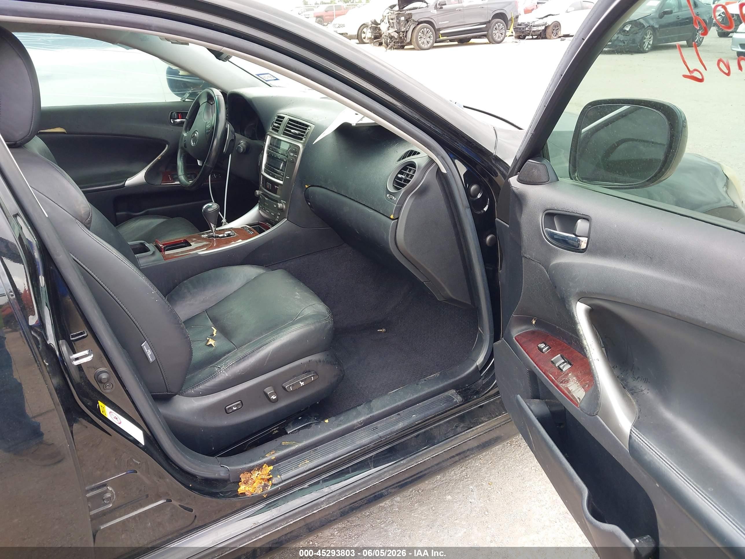 2008 Lexus Is 250 Black vin: JTHBK262185079375