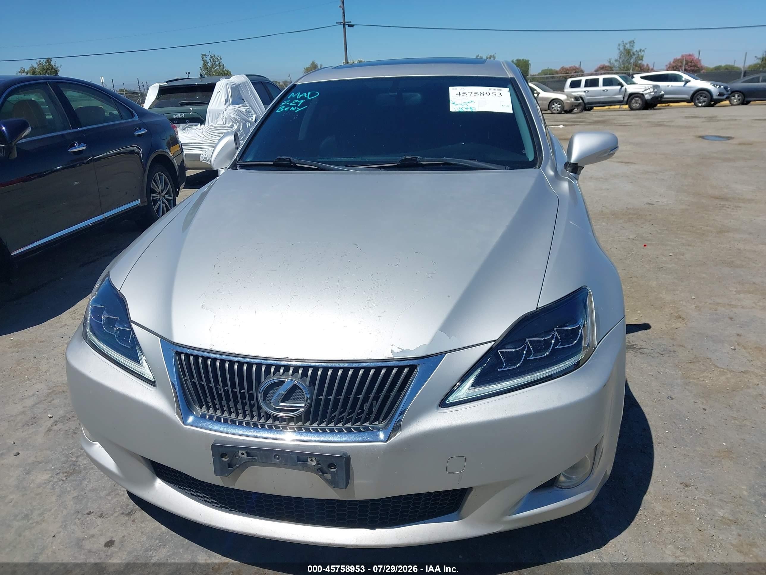 2009 Lexus Is 250   Silver vin: JTHBK262195102882