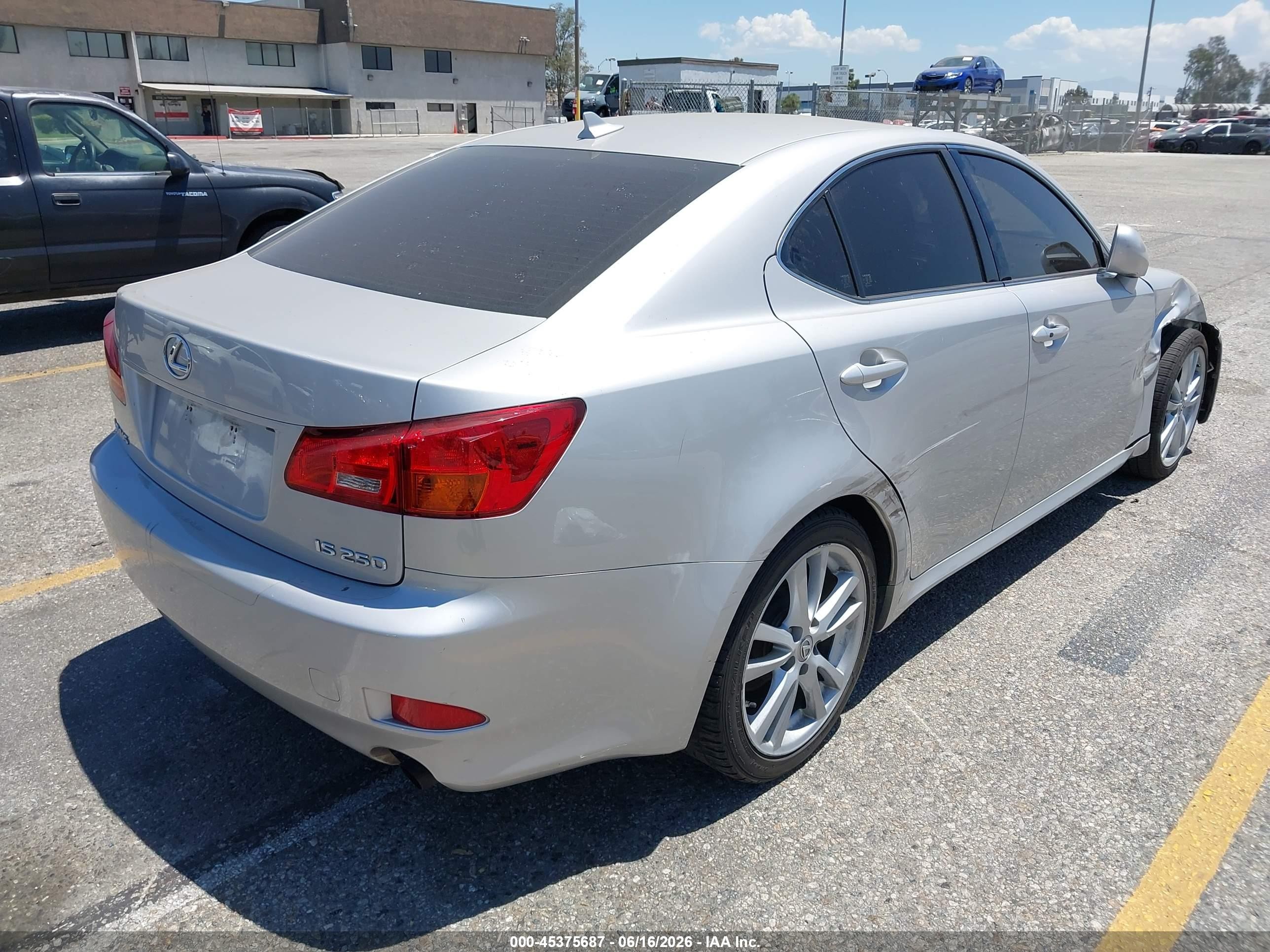 2007 Lexus Is 250   Silver vin: JTHBK262272045767