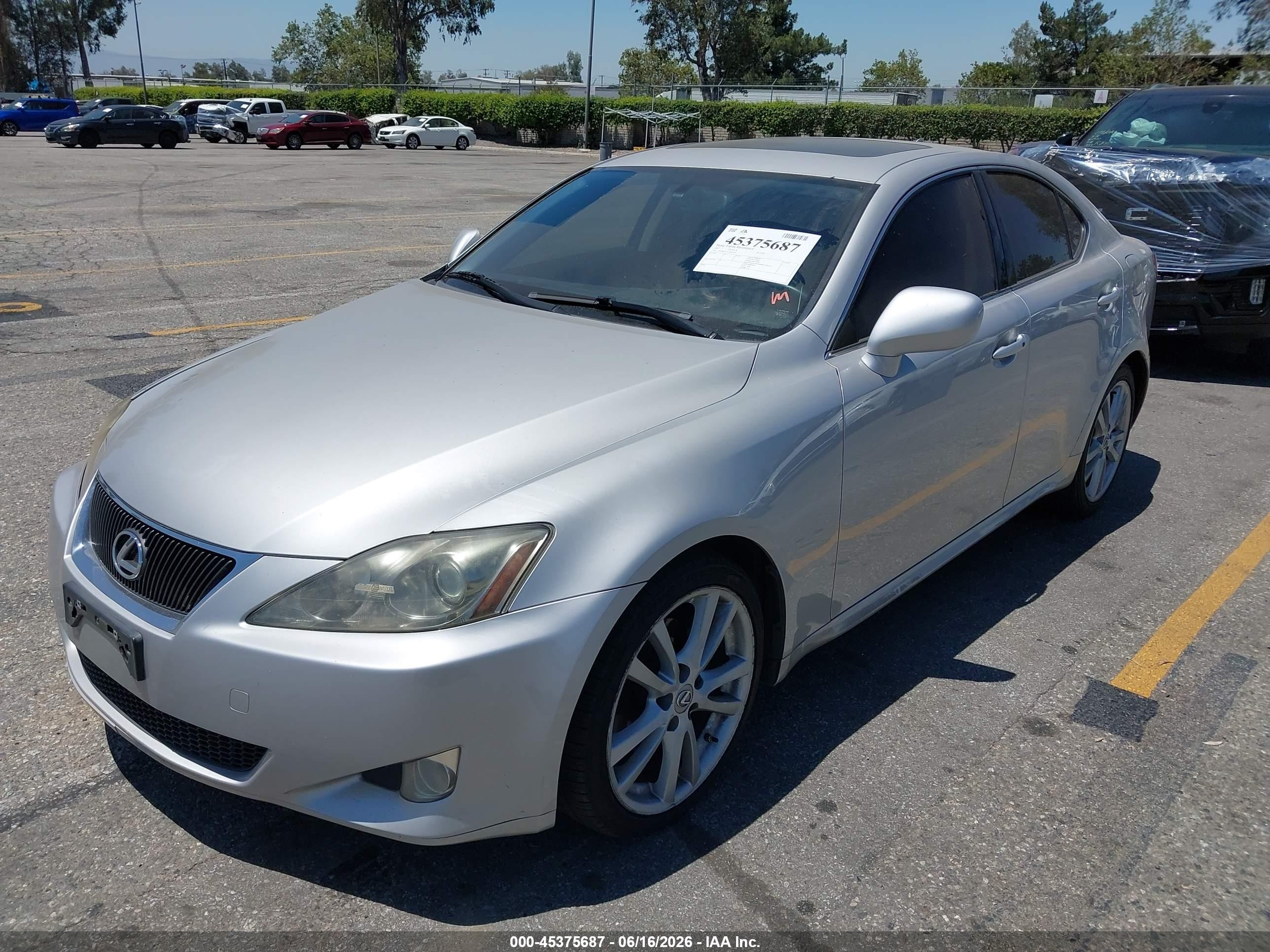 2007 Lexus Is 250   Silver vin: JTHBK262272045767