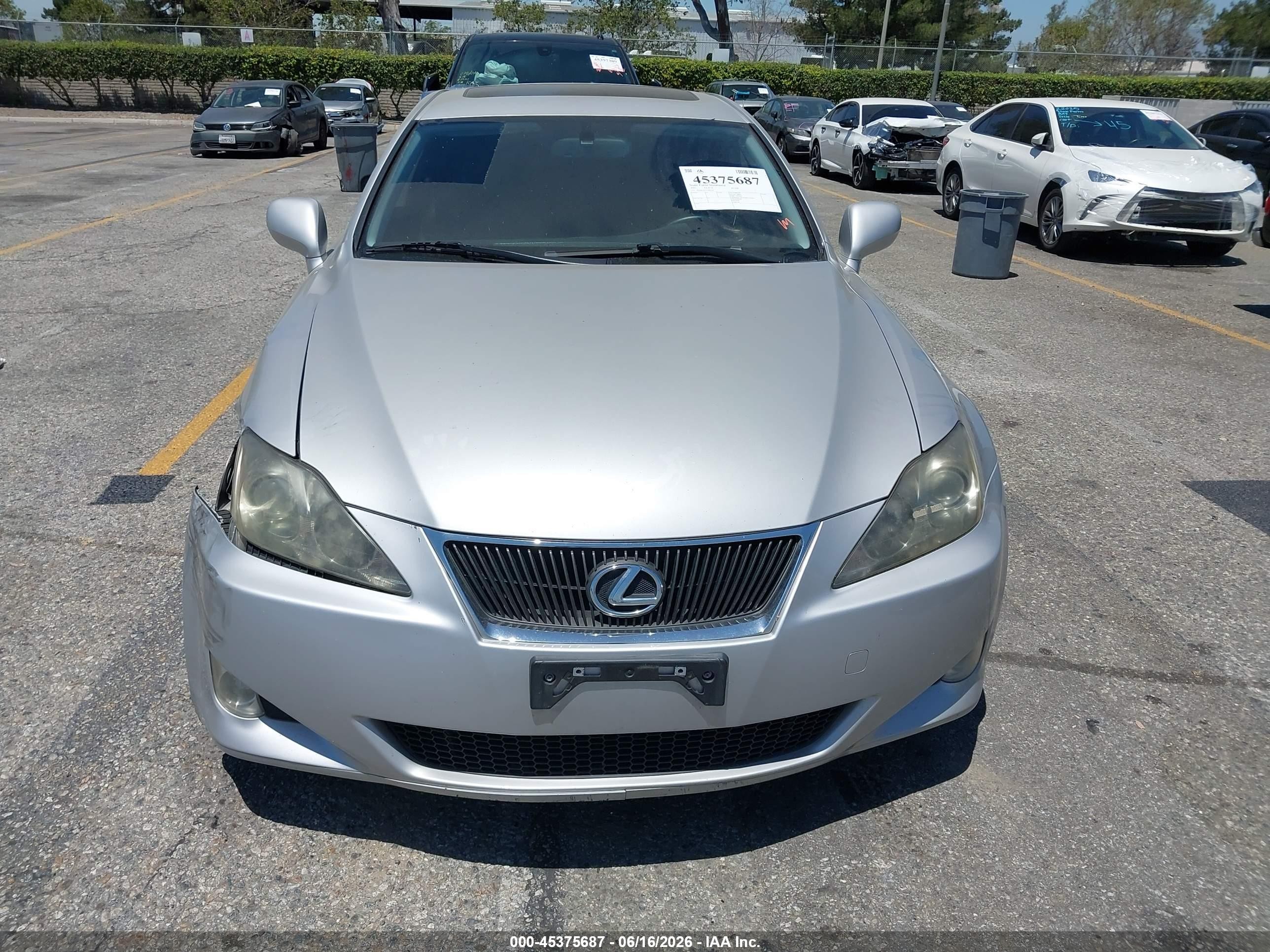 2007 Lexus Is 250   Silver vin: JTHBK262272045767