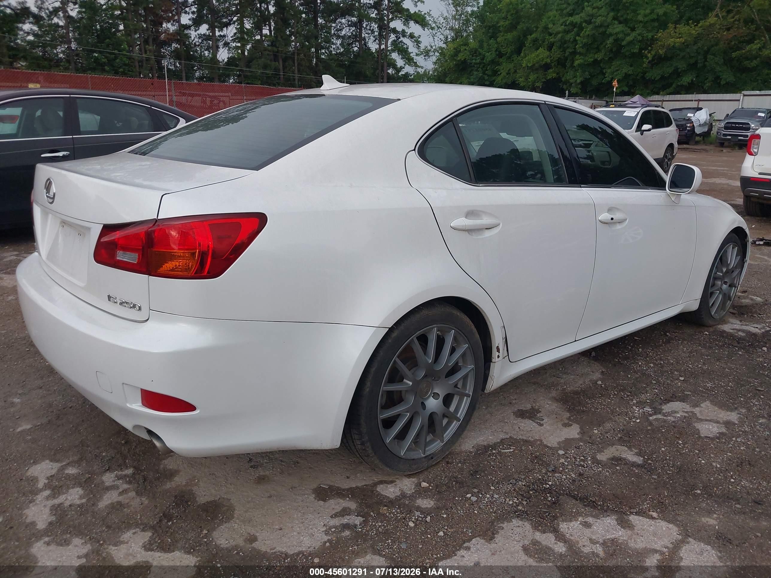2008 Lexus Is 250   White vin: JTHBK262285084620
