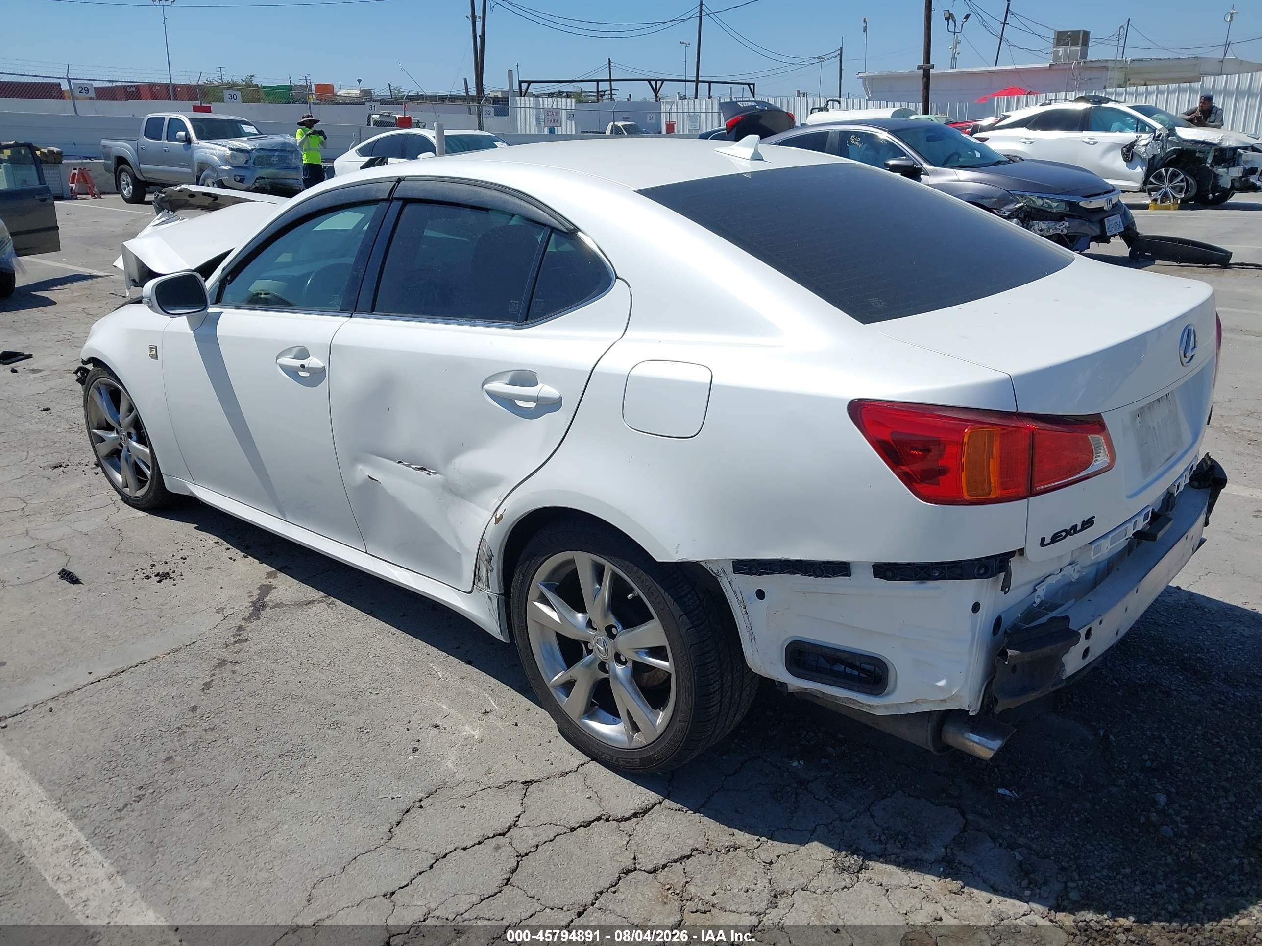 2009 Lexus Is 250 White vin: JTHBK262295102485