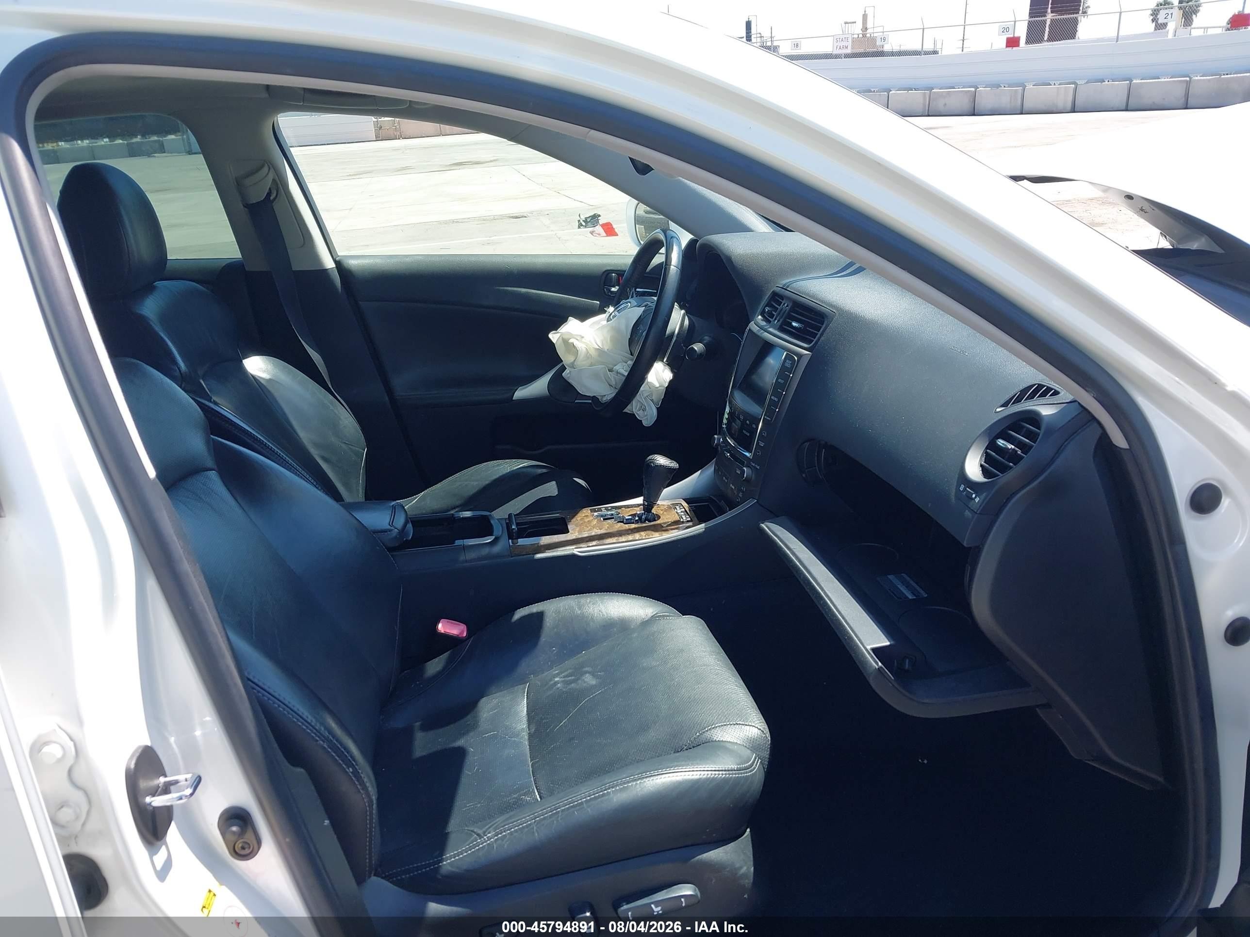 2009 Lexus Is 250 White vin: JTHBK262295102485
