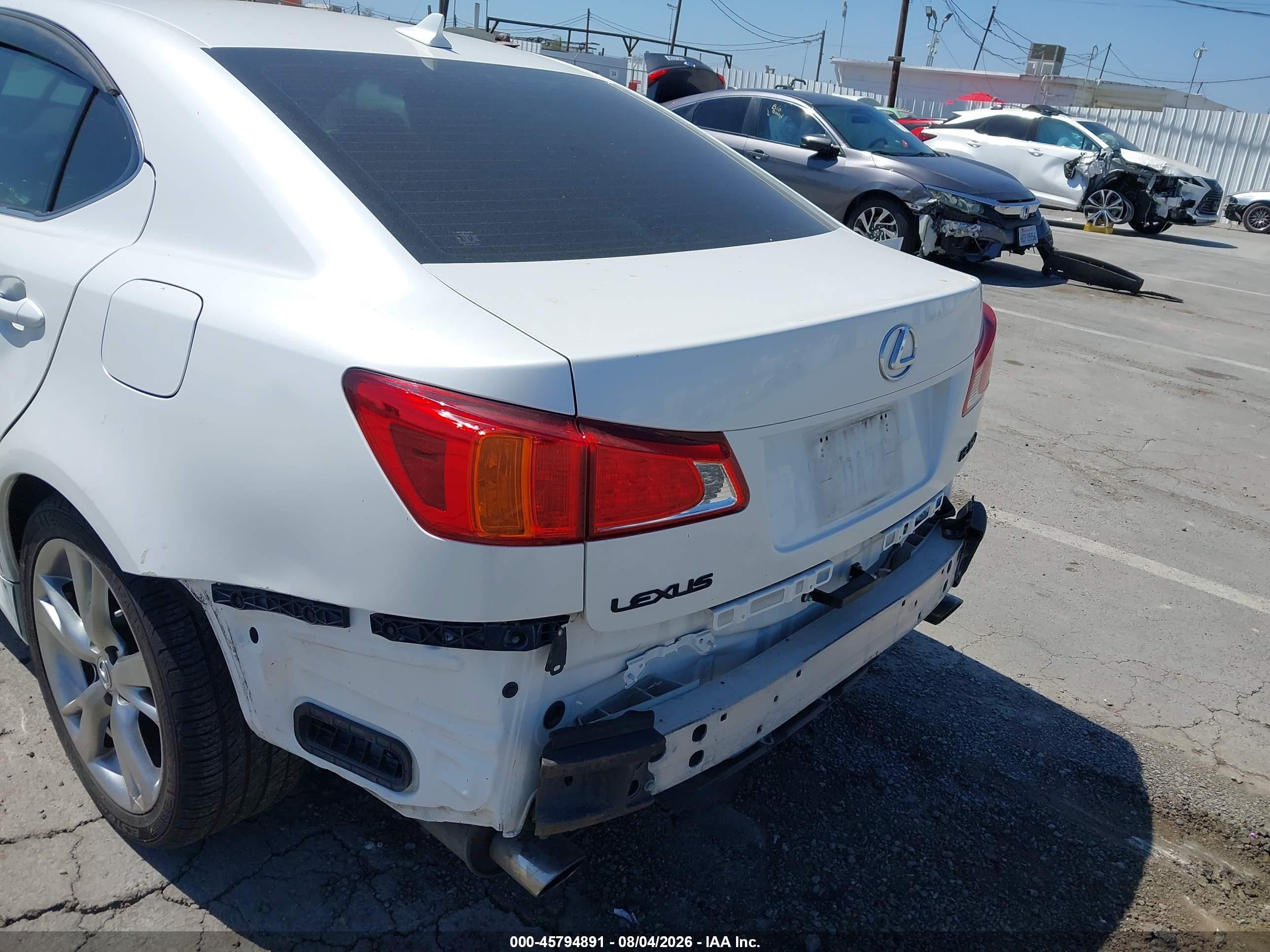 2009 Lexus Is 250 White vin: JTHBK262295102485