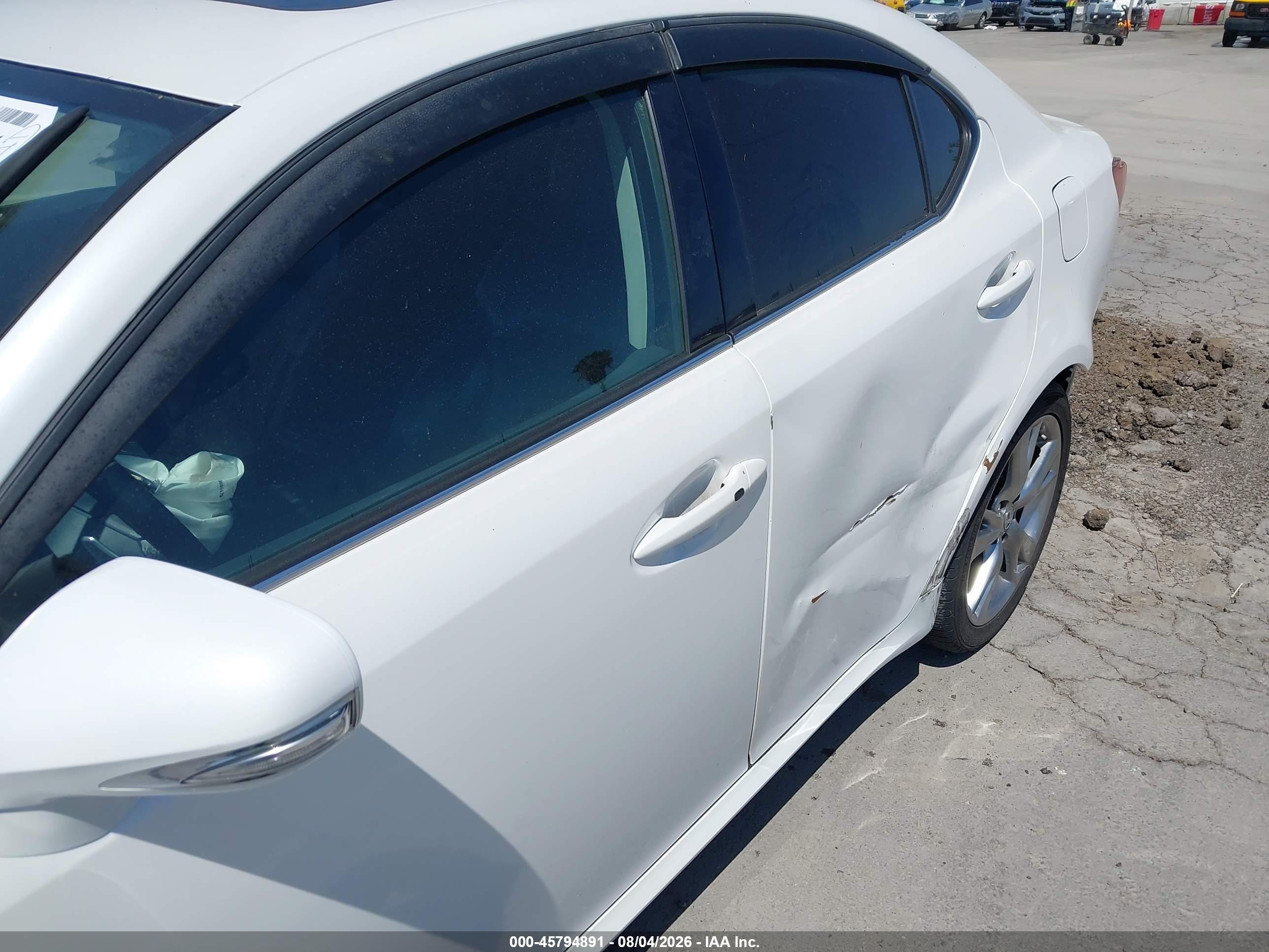 2009 Lexus Is 250 White vin: JTHBK262295102485