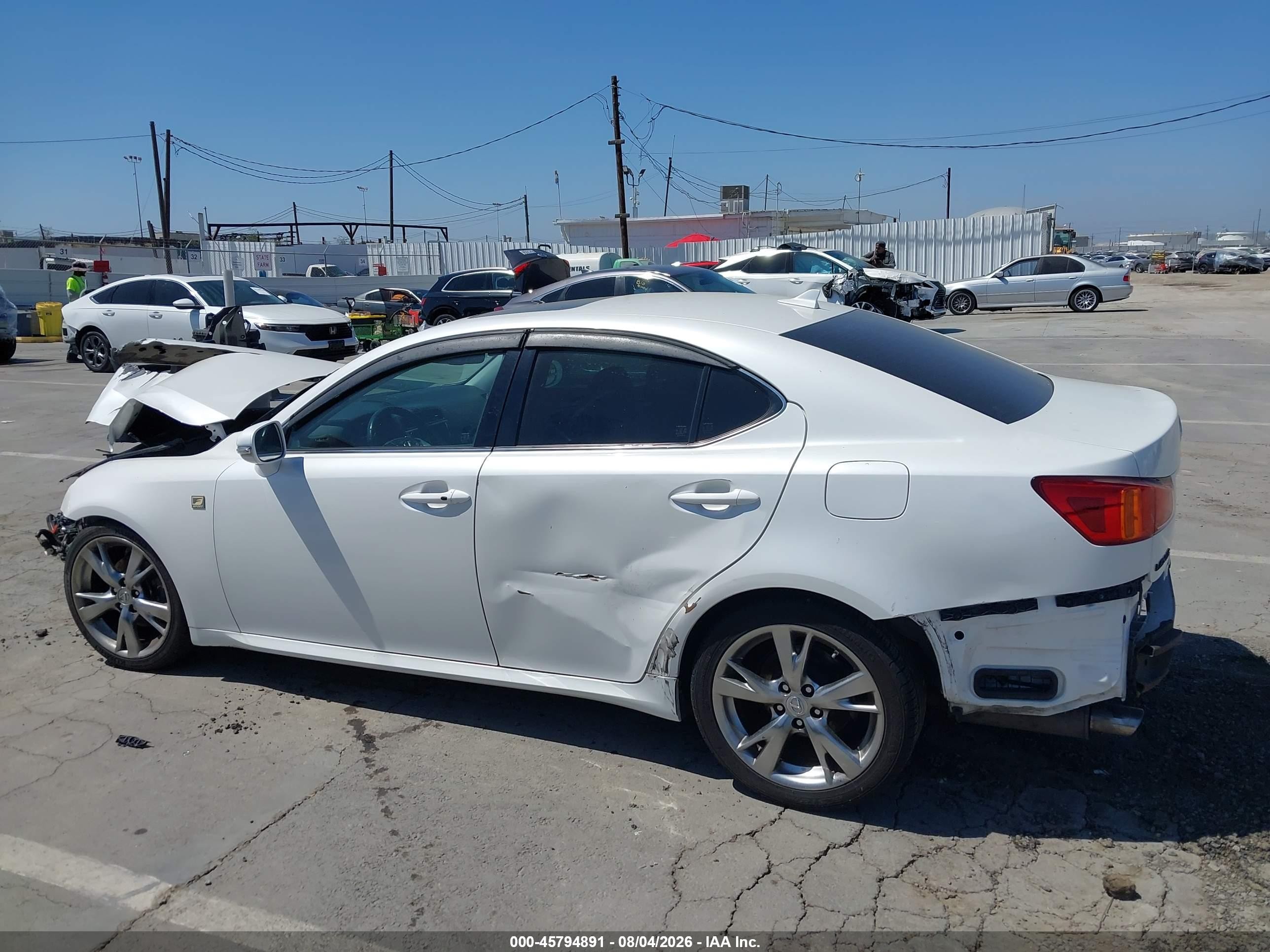 2009 Lexus Is 250 White vin: JTHBK262295102485