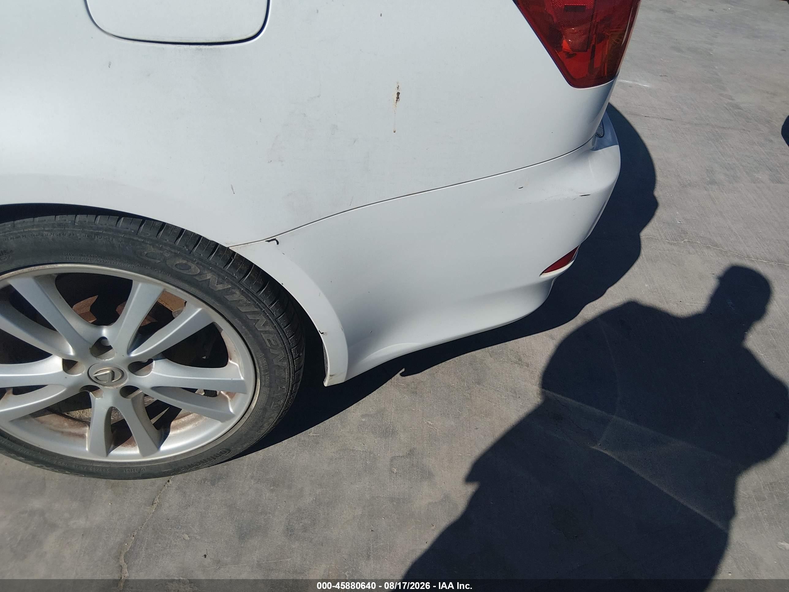 2007 Lexus Is 250   White vin: JTHBK262372053909