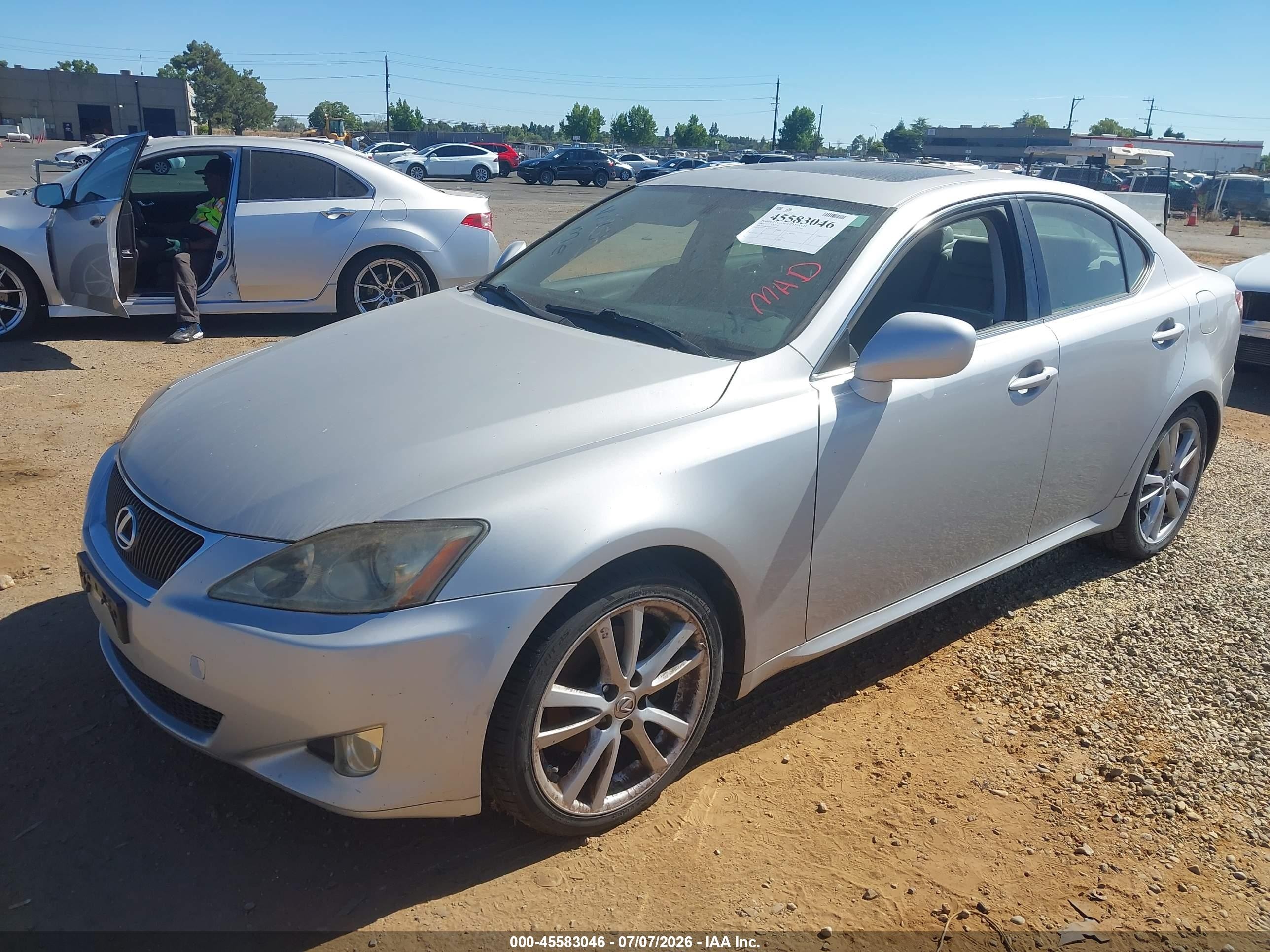 2007 Lexus Is 250   Silver vin: JTHBK262372054736