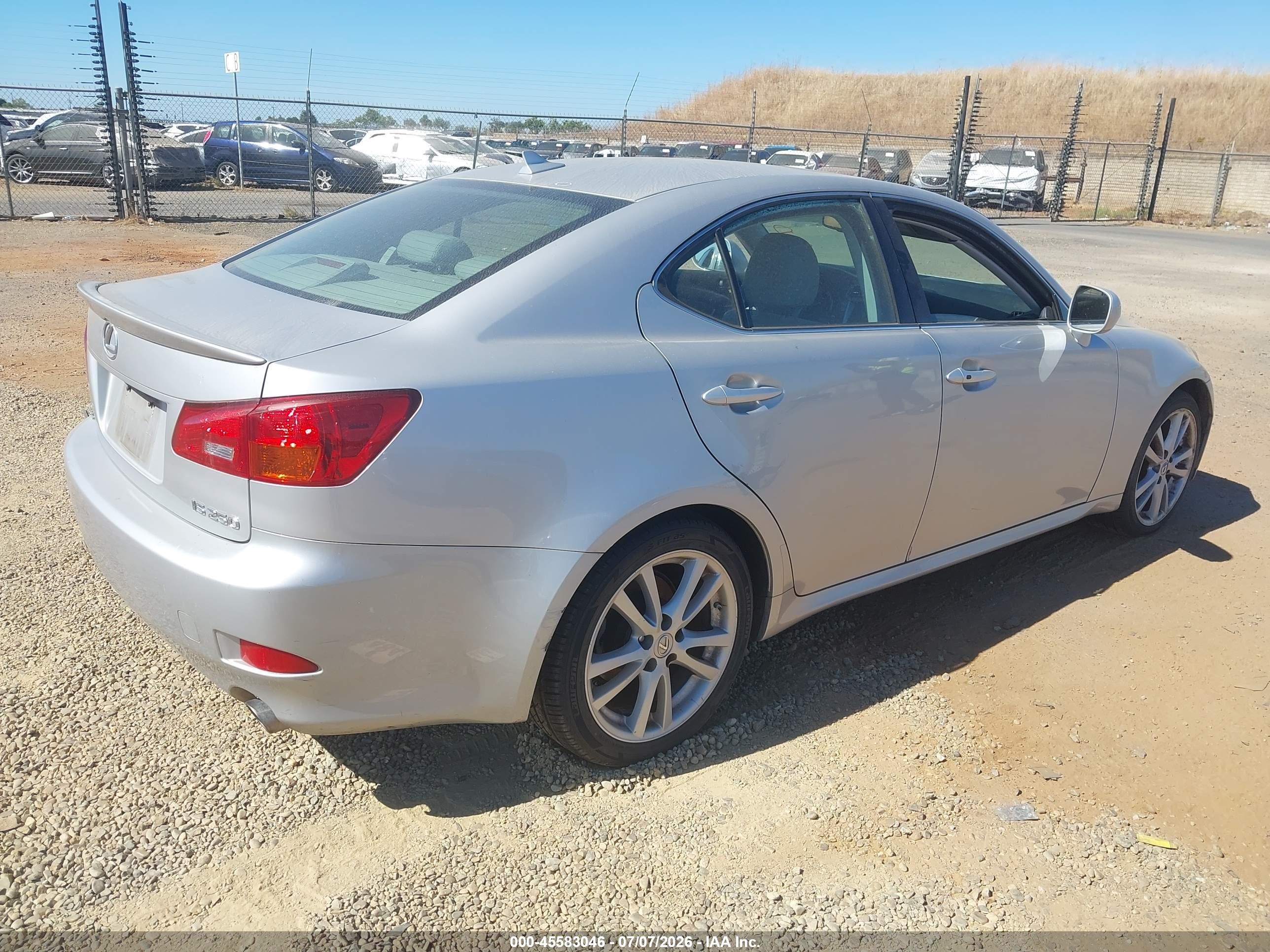 2007 Lexus Is 250   Silver vin: JTHBK262372054736