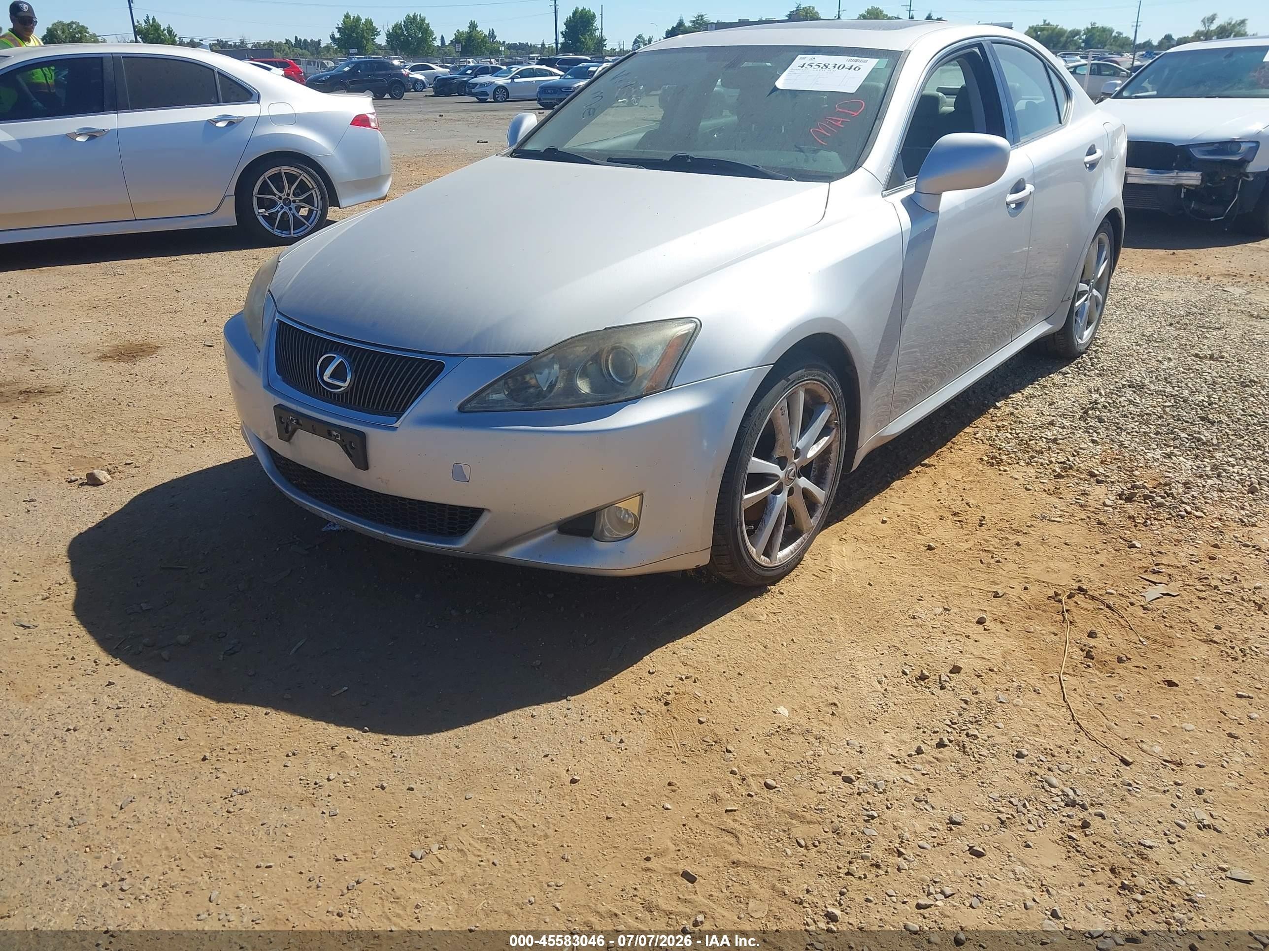 2007 Lexus Is 250   Silver vin: JTHBK262372054736