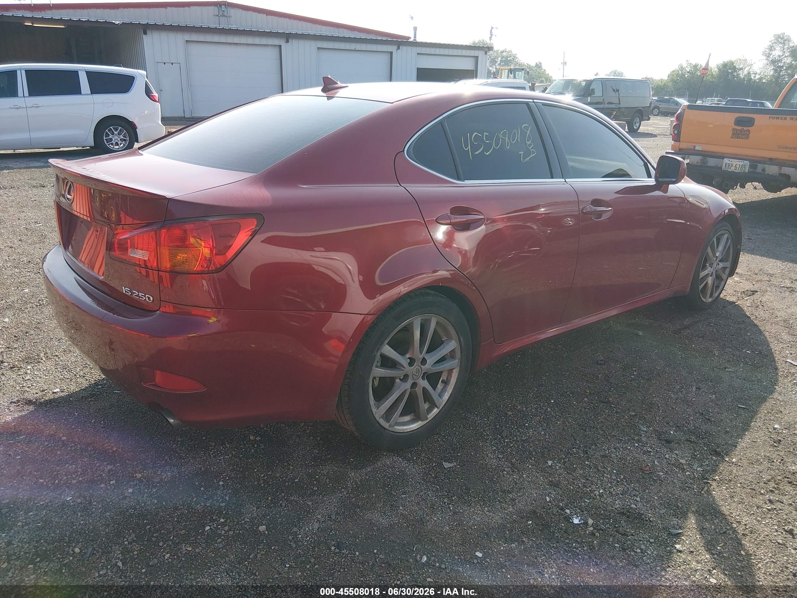 2008 Lexus Is 250   Red vin: JTHBK262382064801