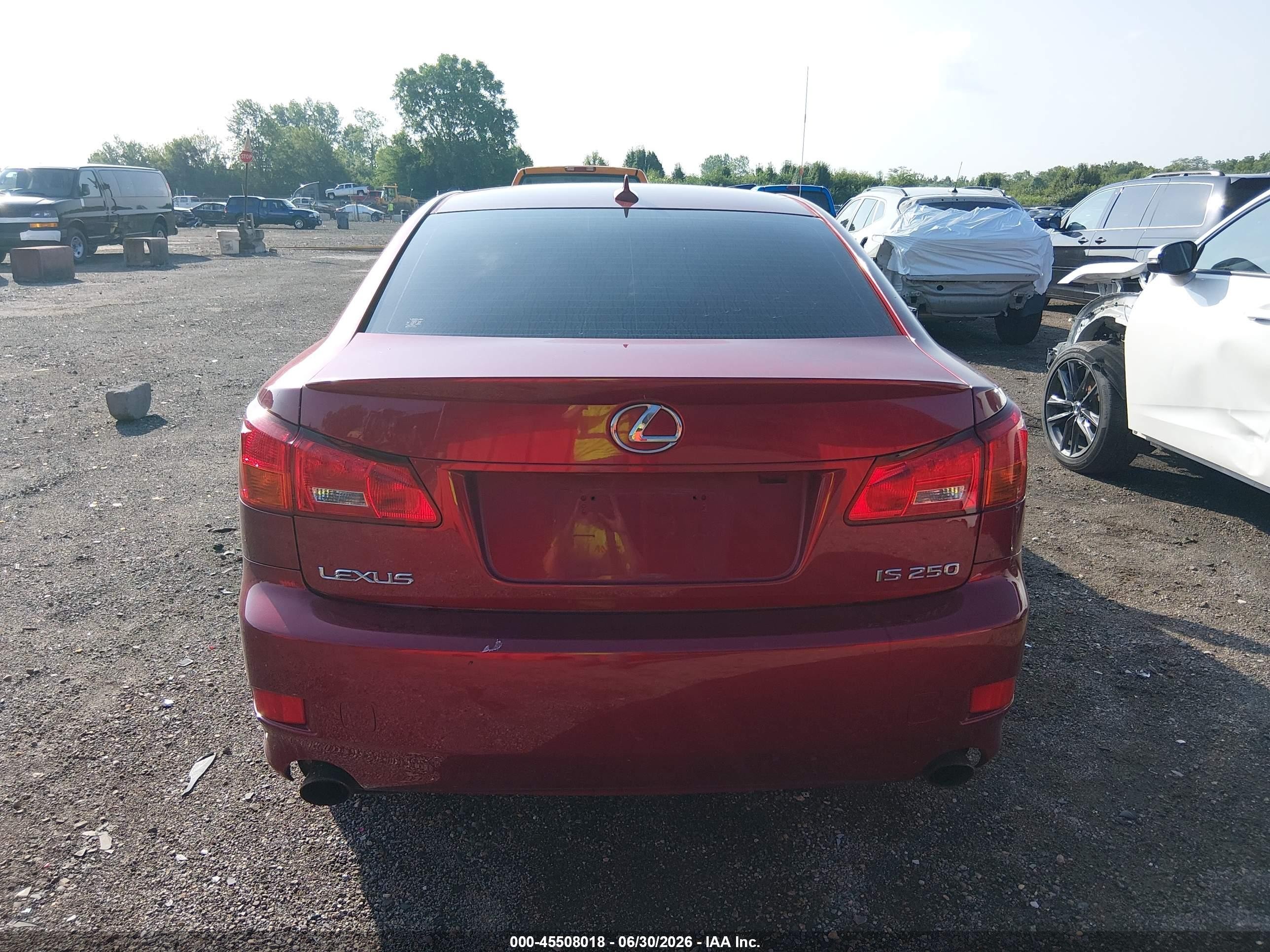 2008 Lexus Is 250   Red vin: JTHBK262382064801
