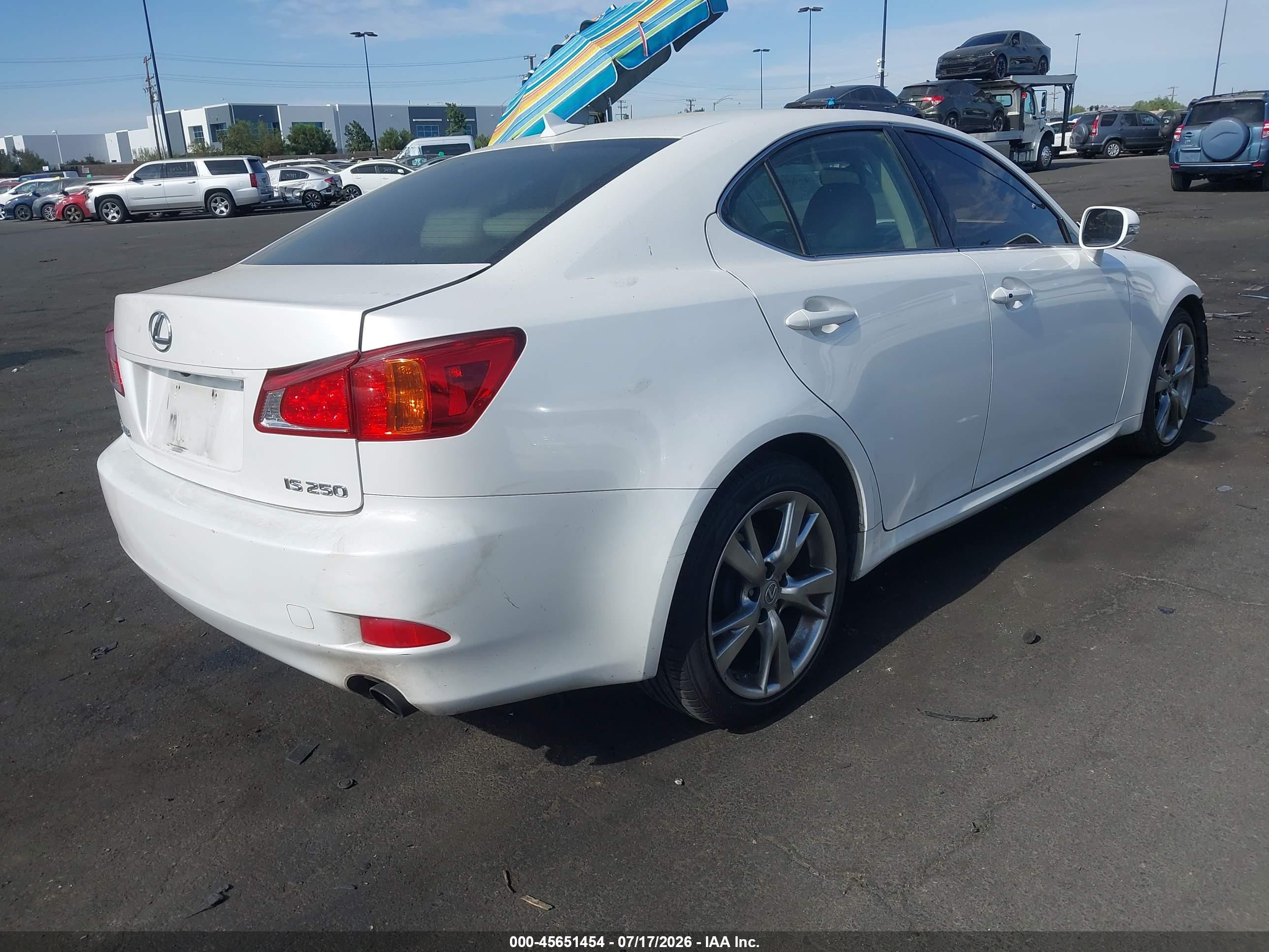 2009 Lexus Is 250 White vin: JTHBK262395096521
