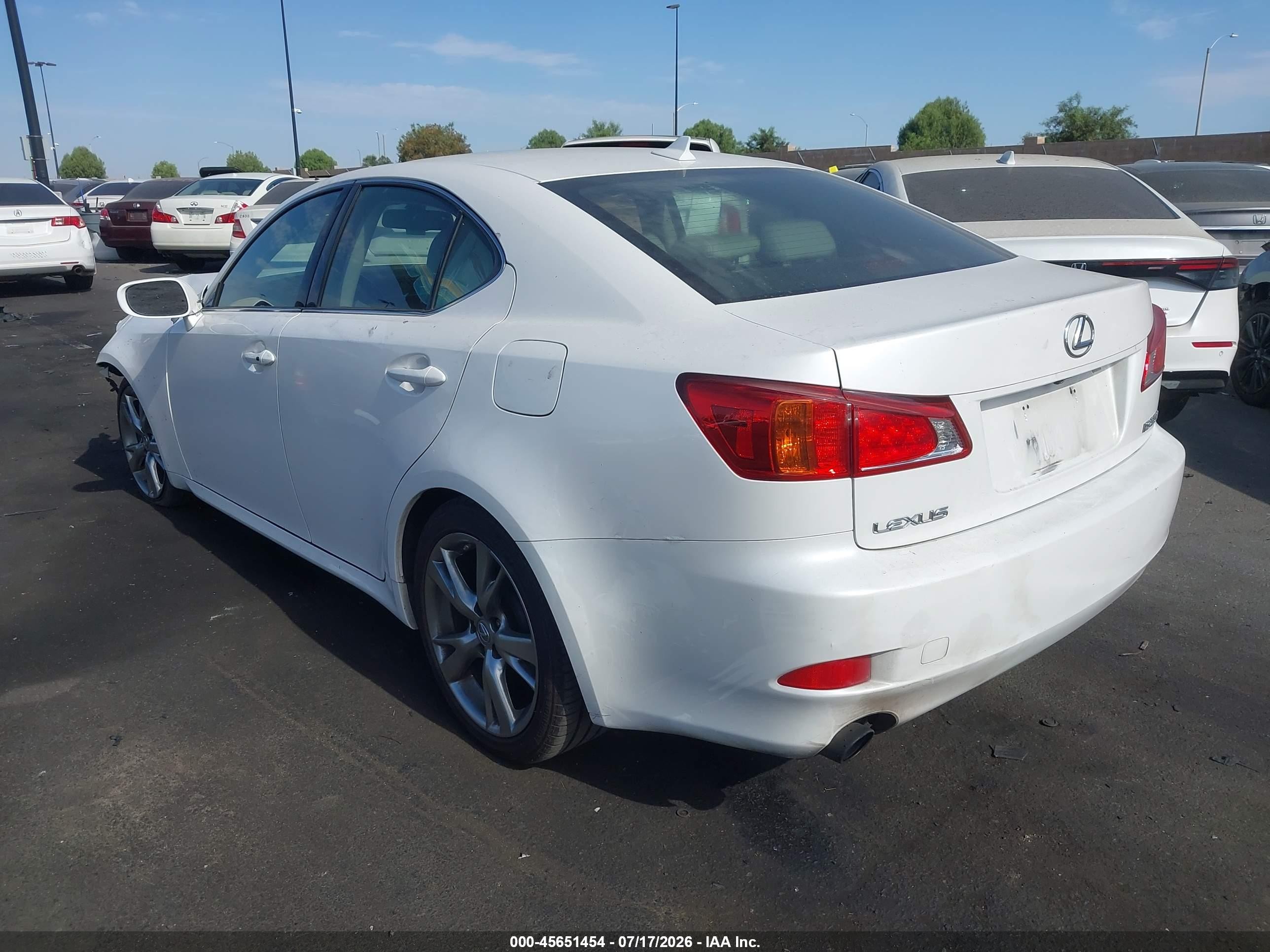 2009 Lexus Is 250 White vin: JTHBK262395096521